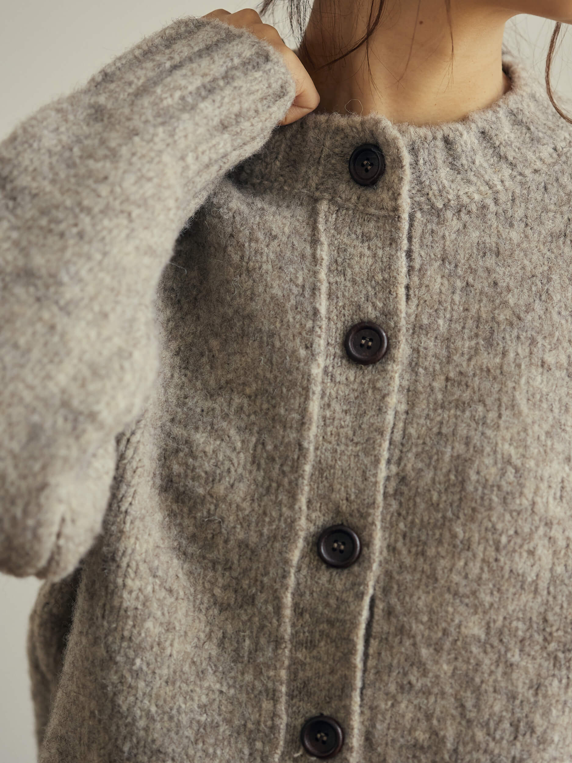 mixture knit cardigan