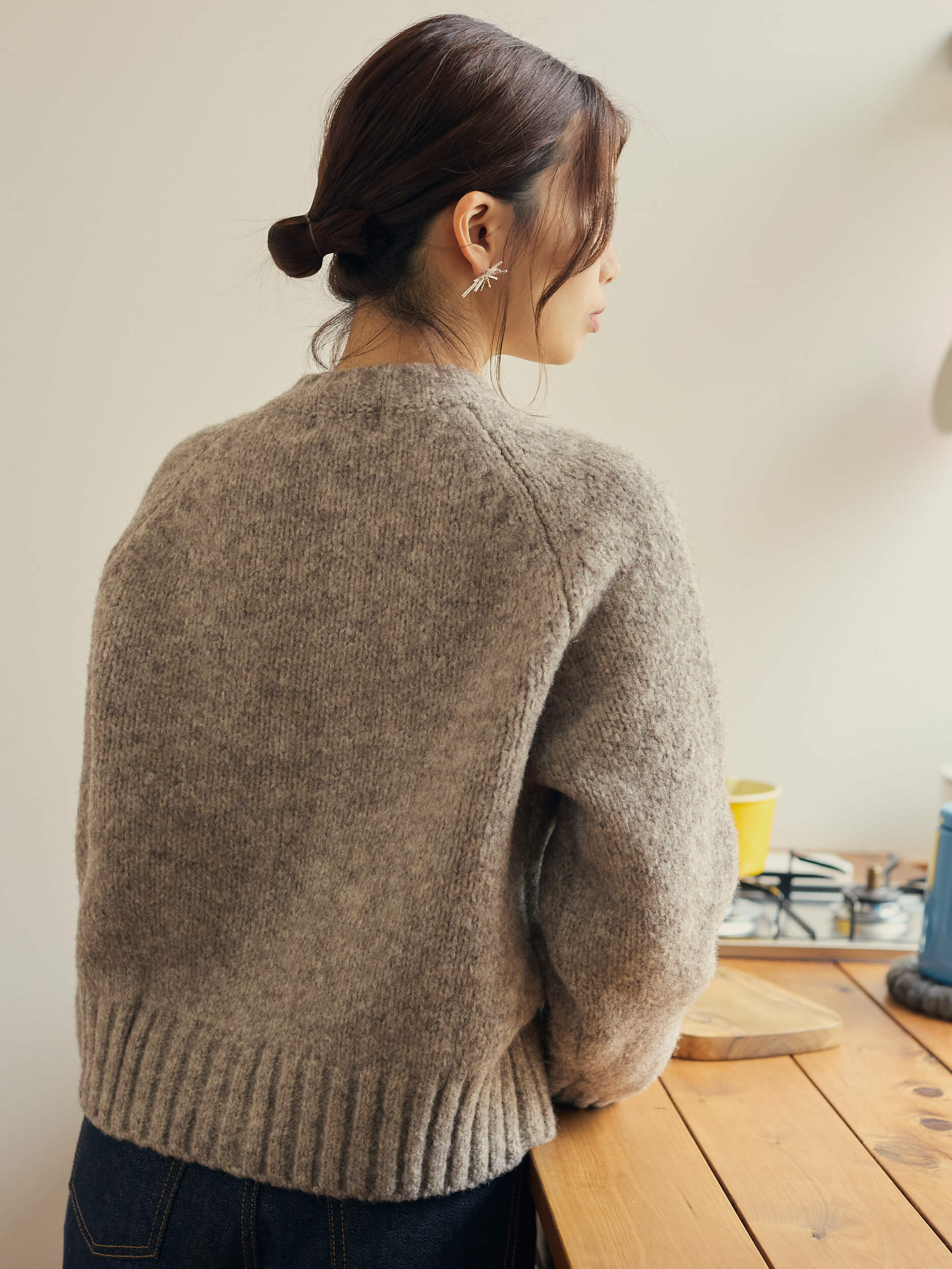 mixture knit cardigan