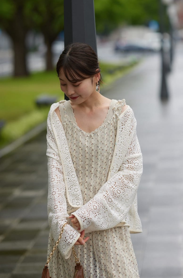 blooming mesh cardigan