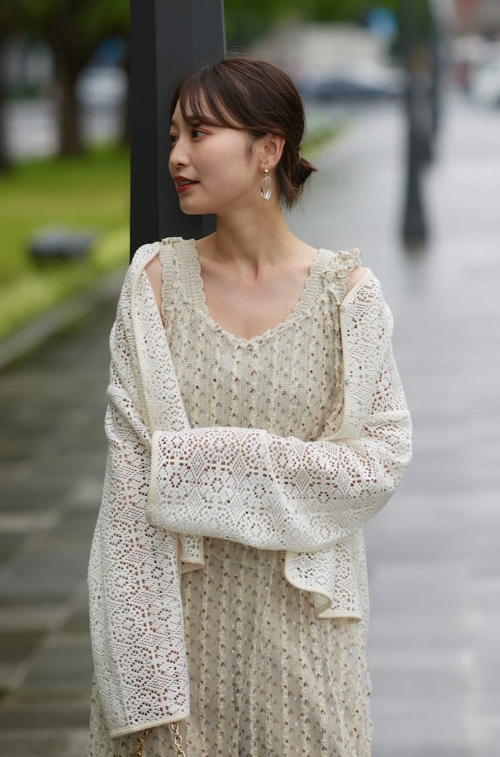 blooming mesh cardigan