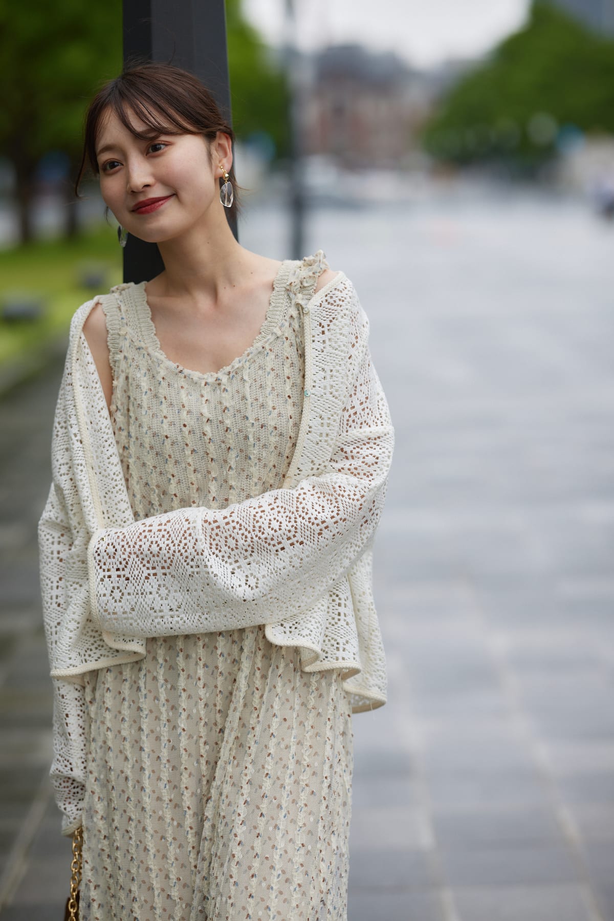 blooming mesh cardigan