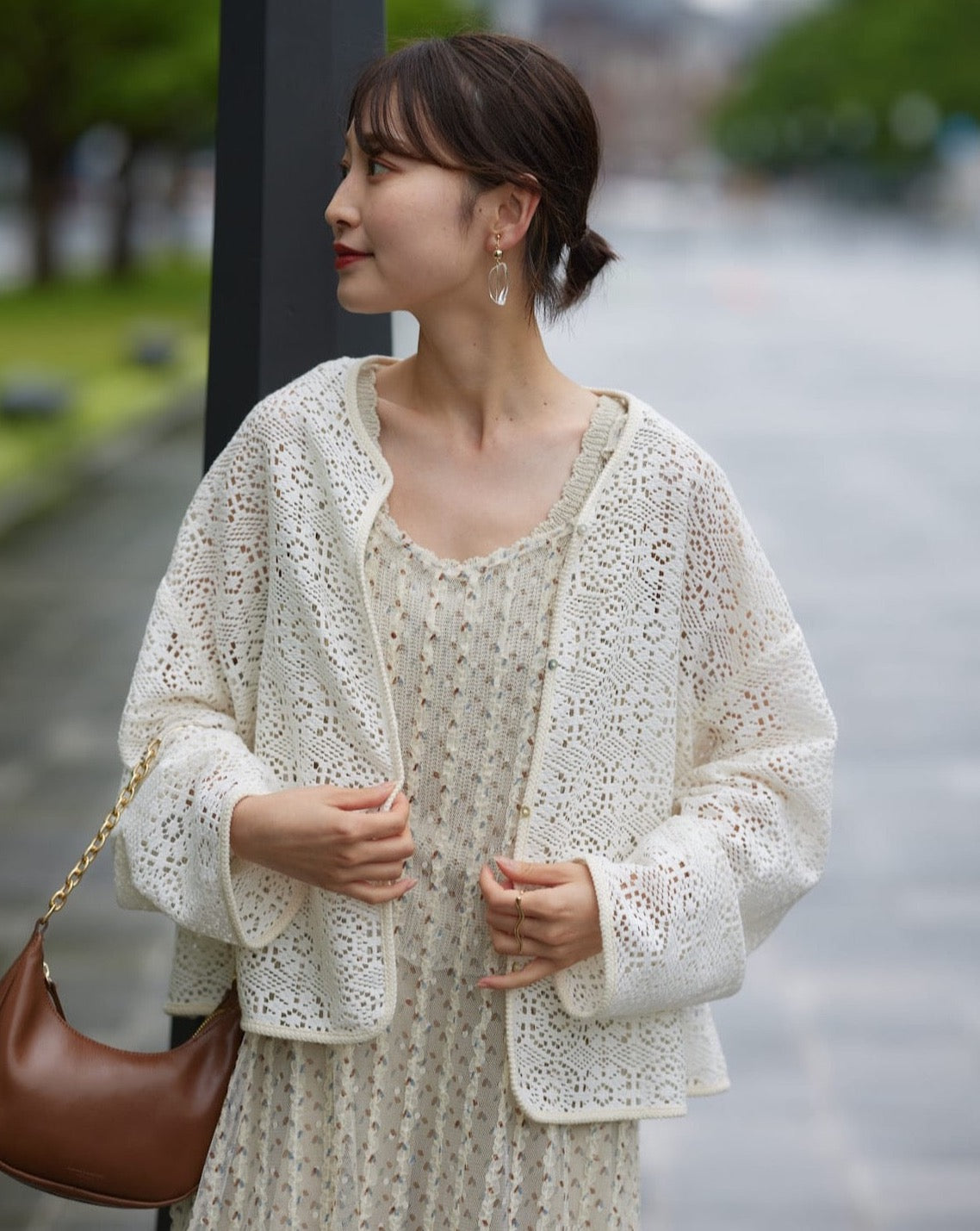 blooming mesh cardigan