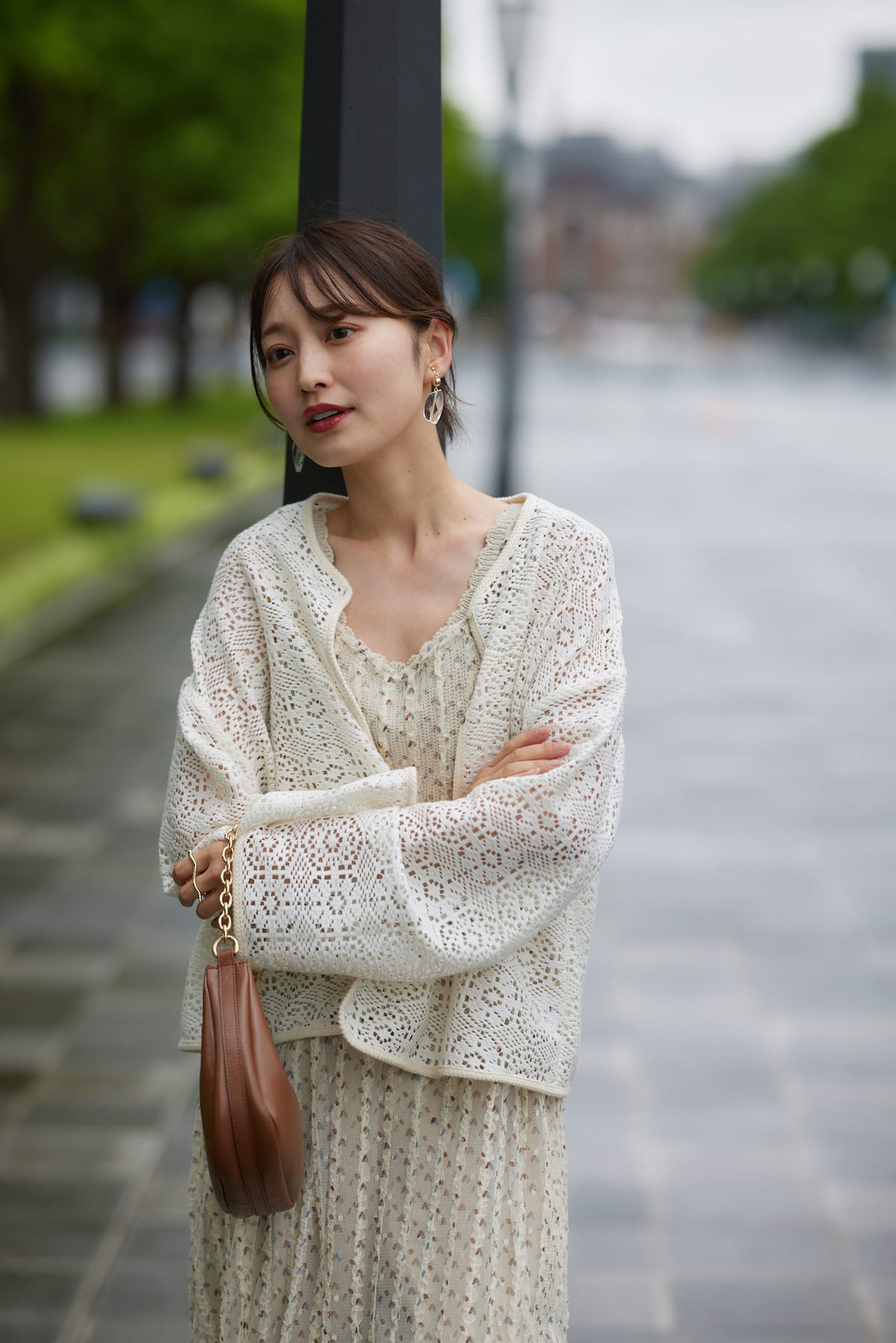 blooming mesh cardigan