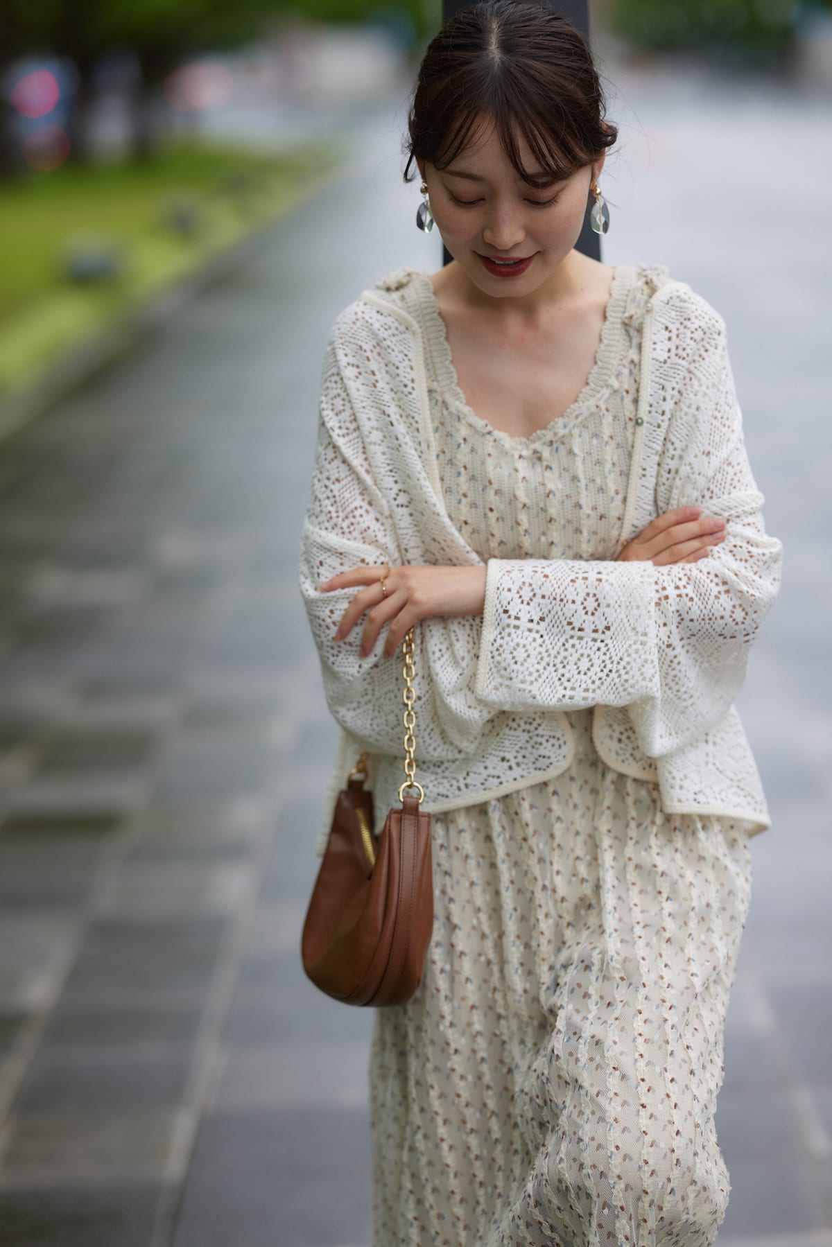 blooming mesh cardigan