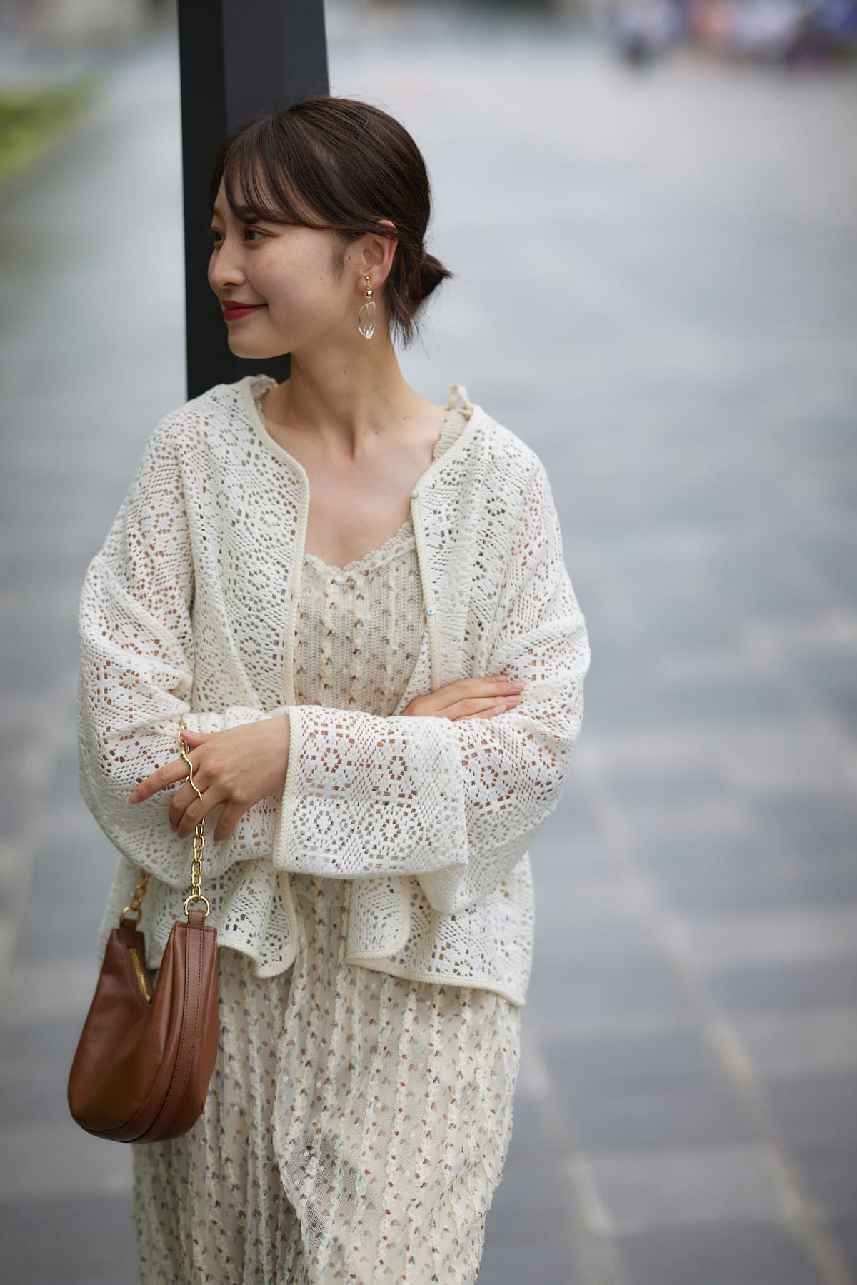 blooming mesh cardigan