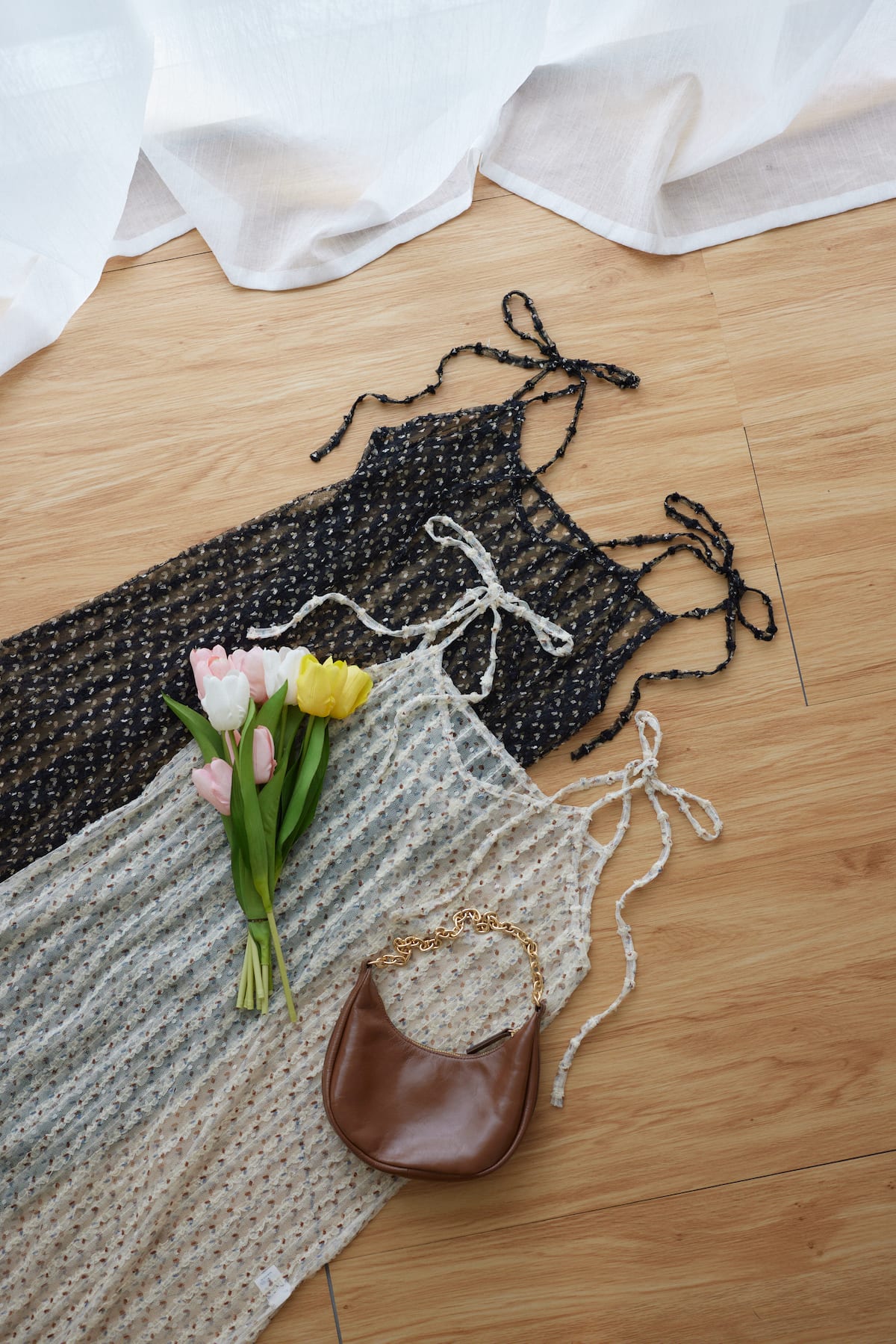 tulle lace cami op