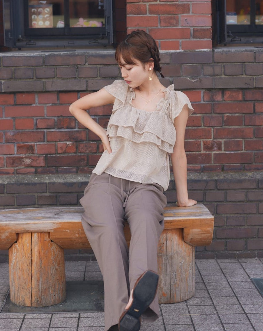 frill mesh tops