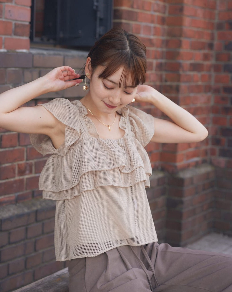 frill mesh tops