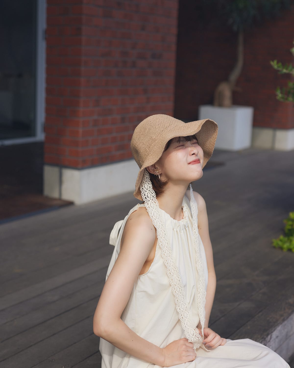 lace straw hat