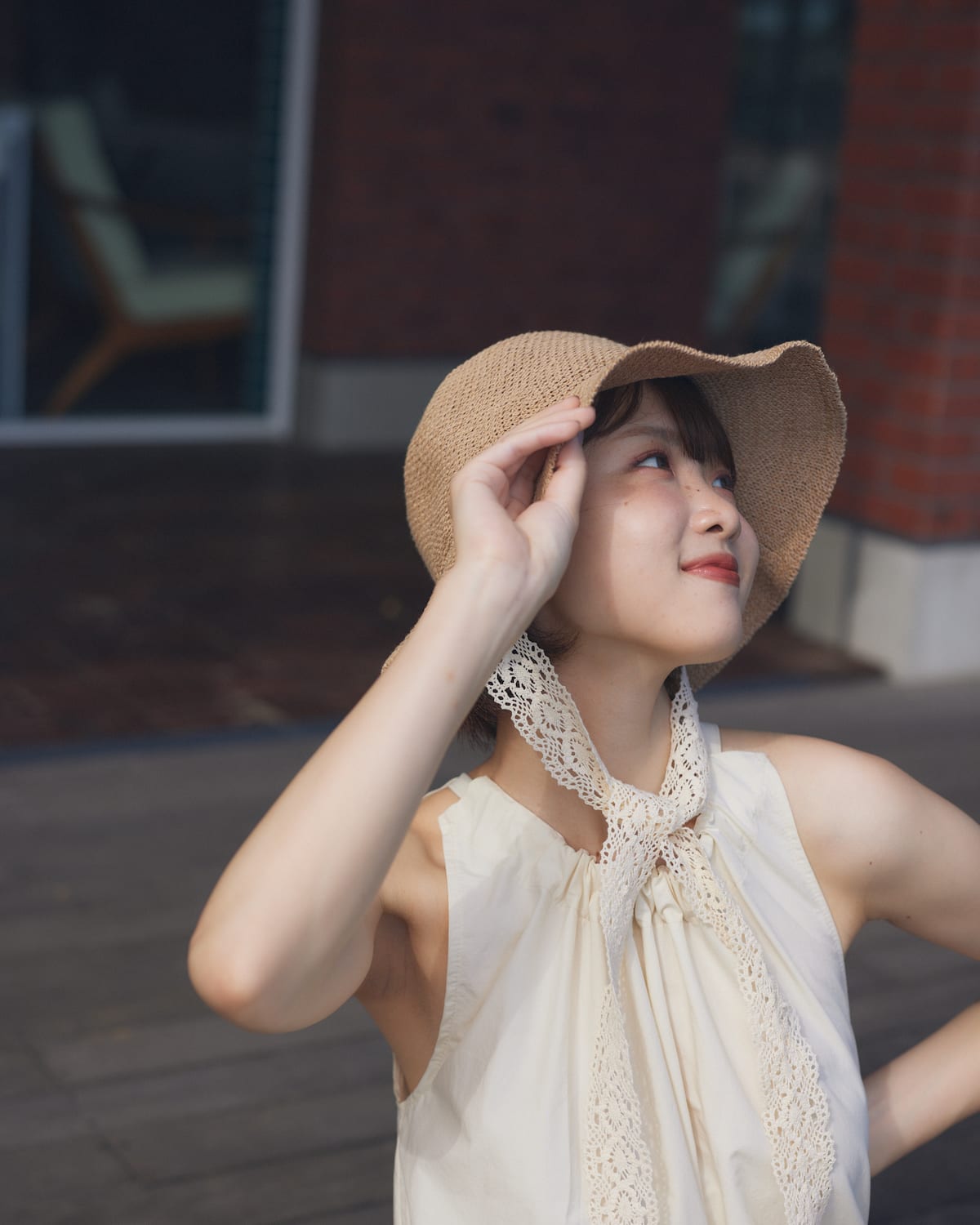 lace straw hat