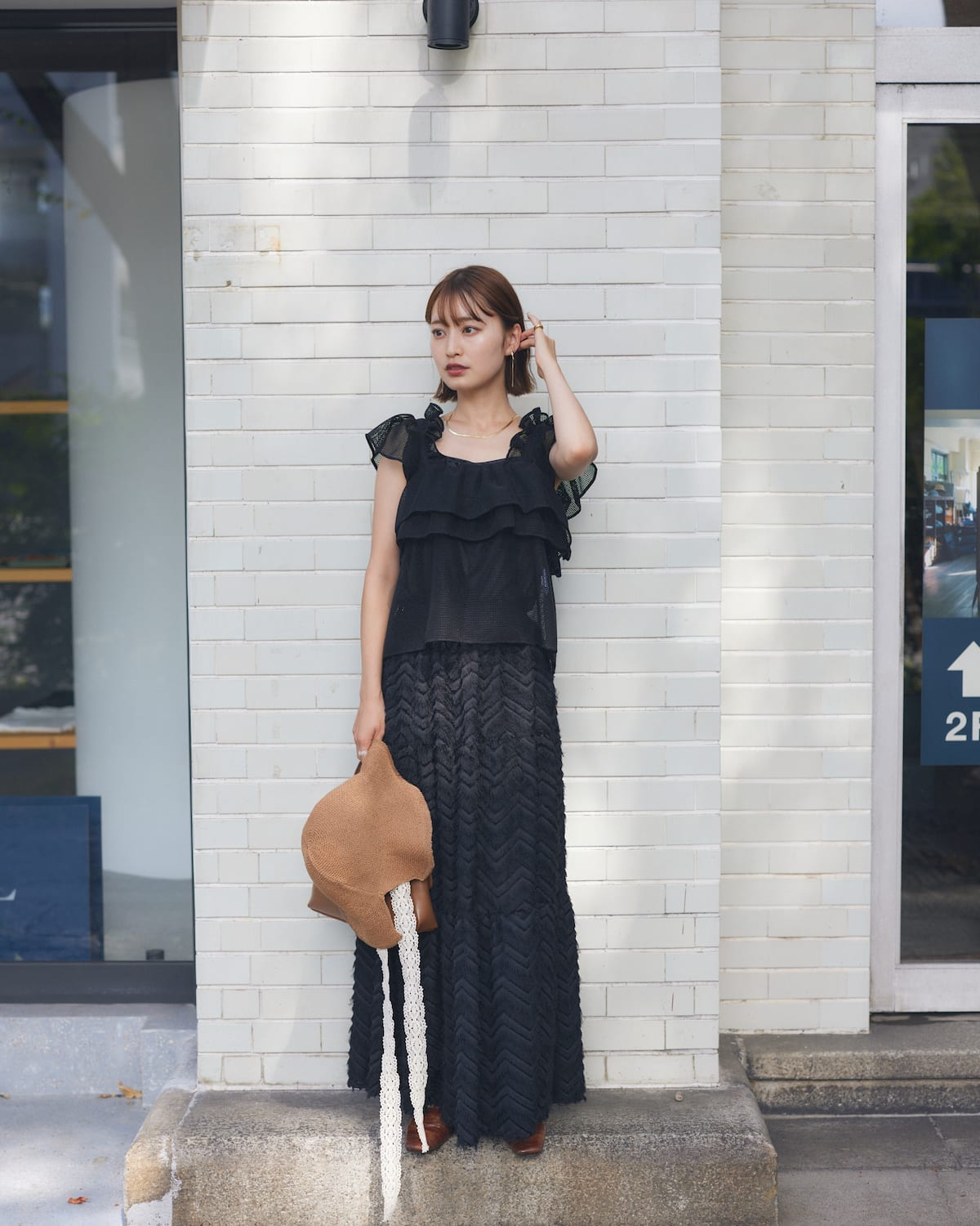 frill mesh tops