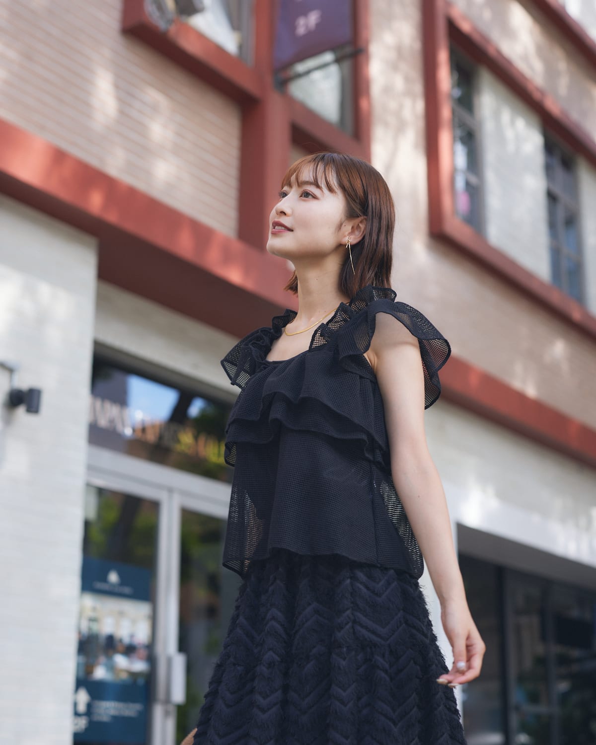 frill mesh tops