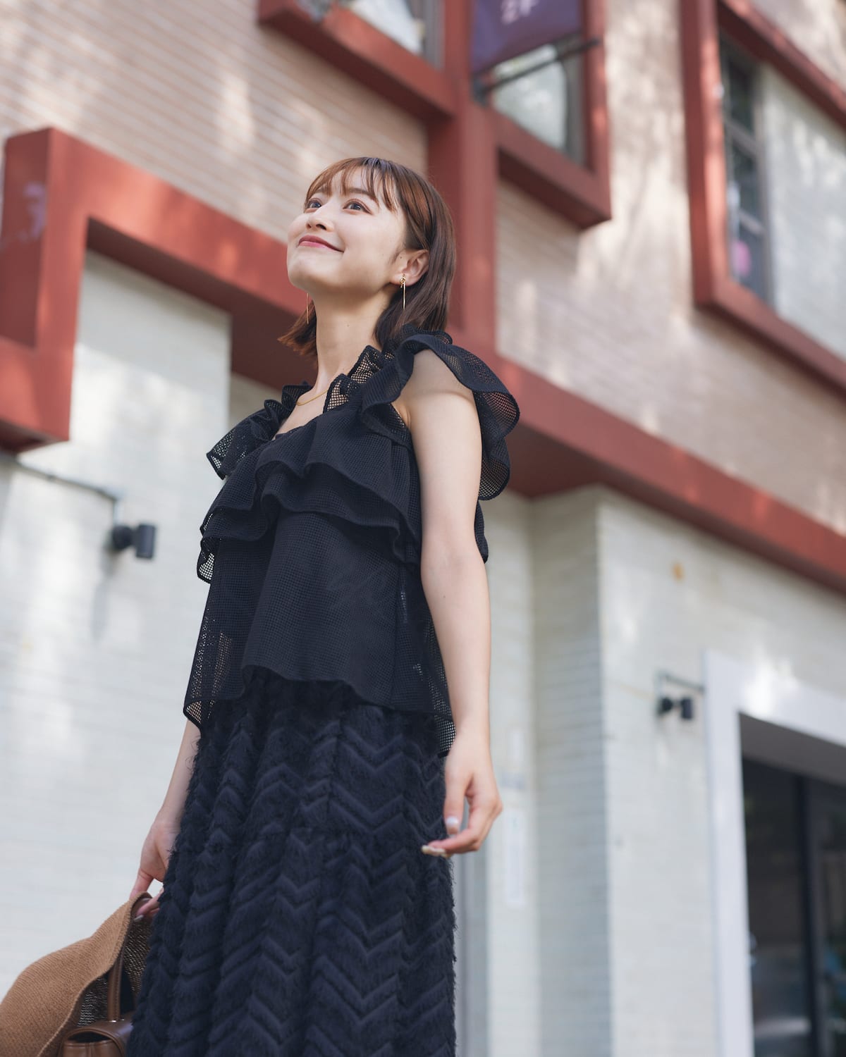 frill mesh tops