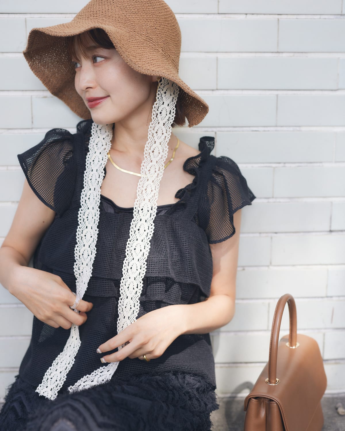 lace straw hat