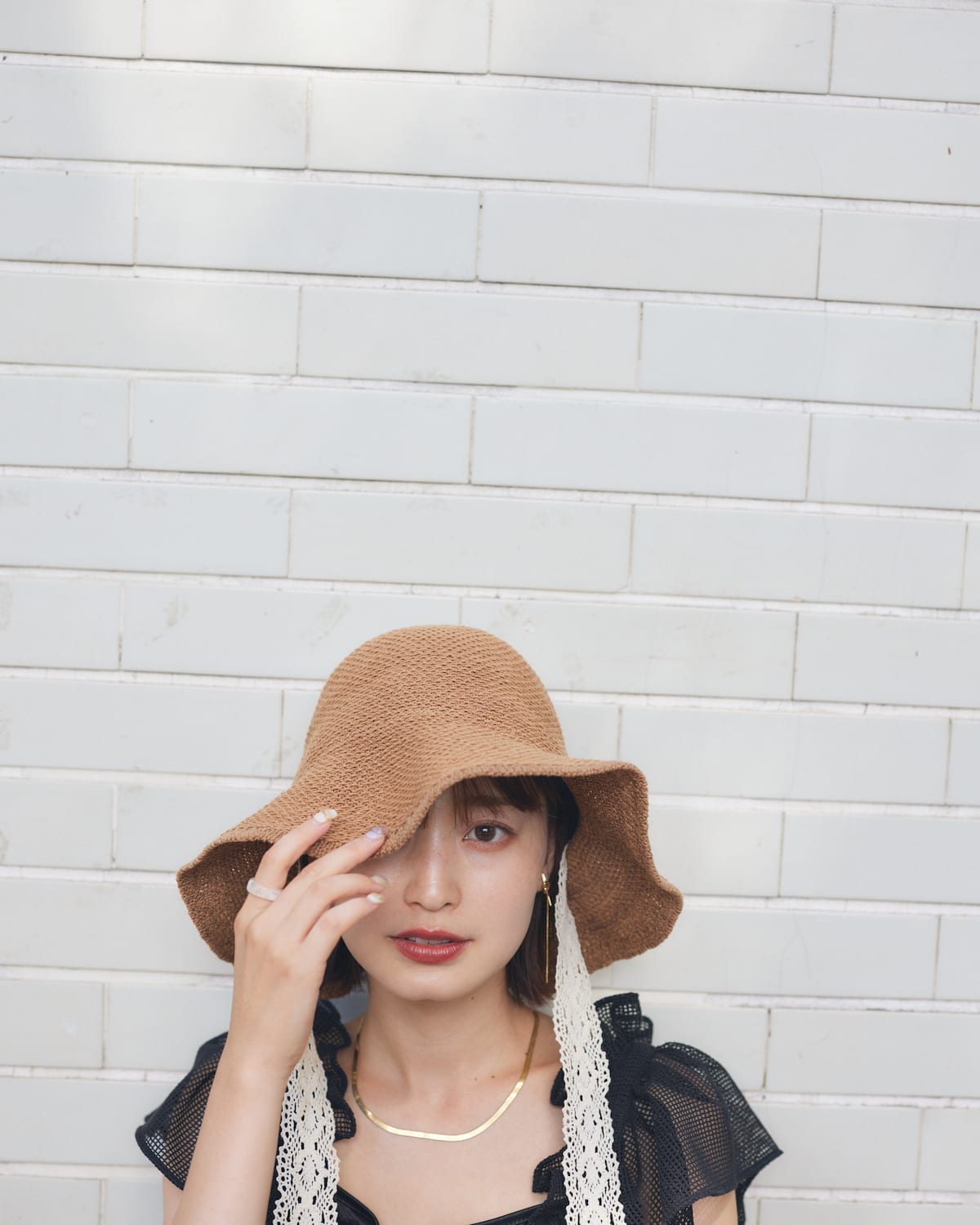 lace straw hat