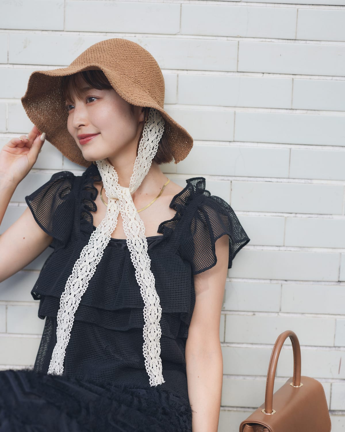 lace straw hat