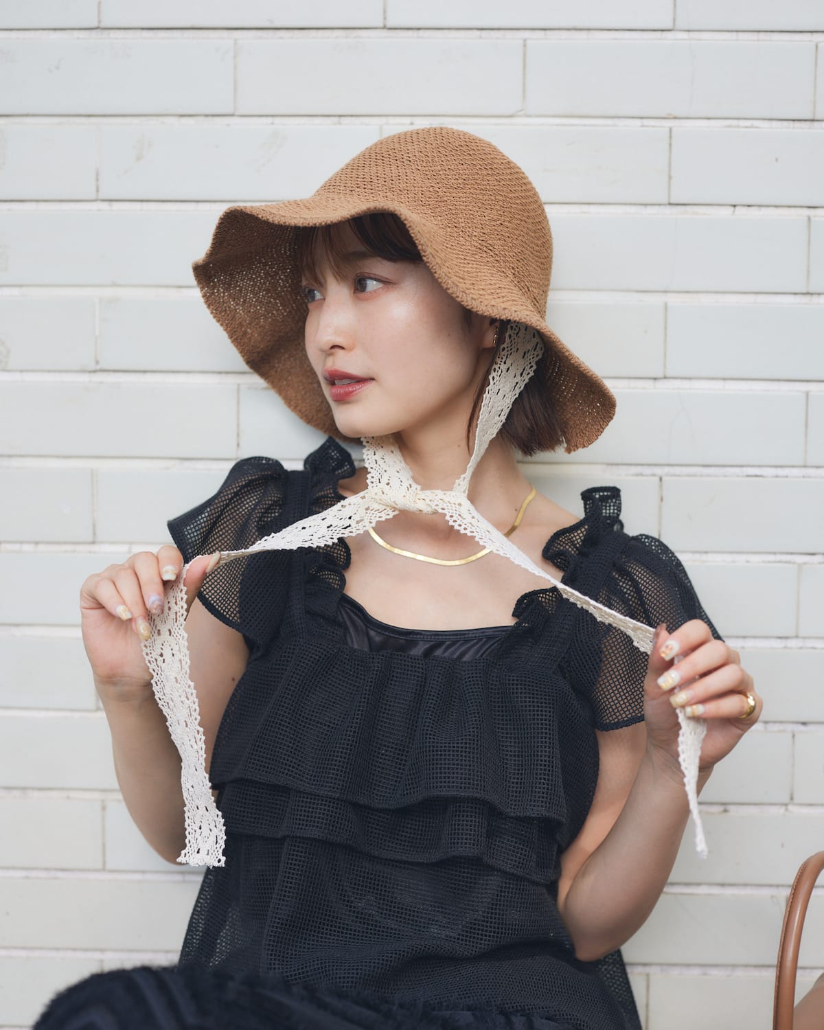 lace straw hat