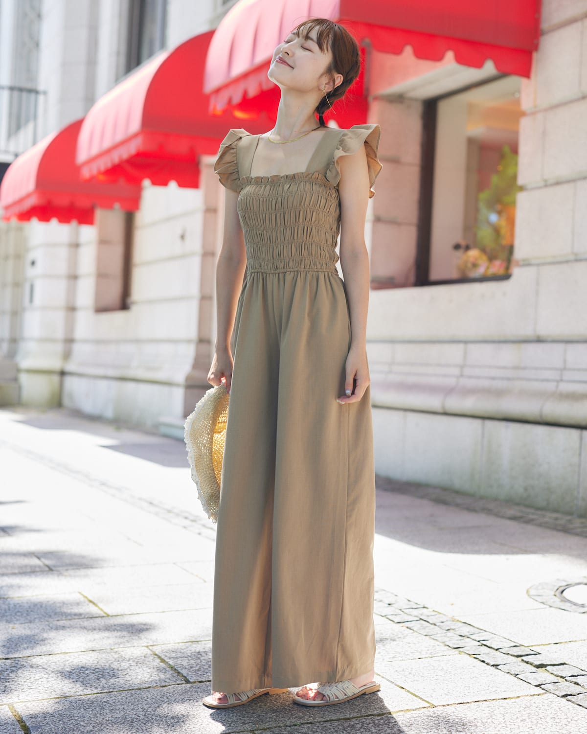 shirring frill all in one