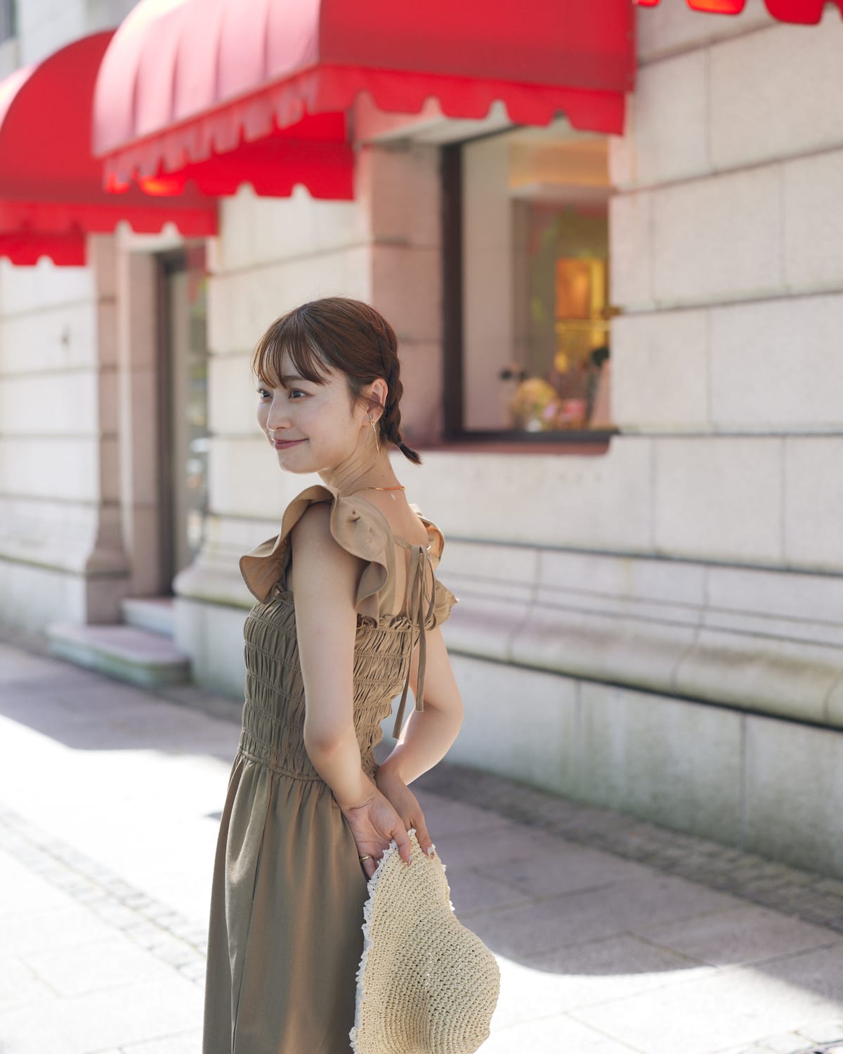 shirring frill all in one