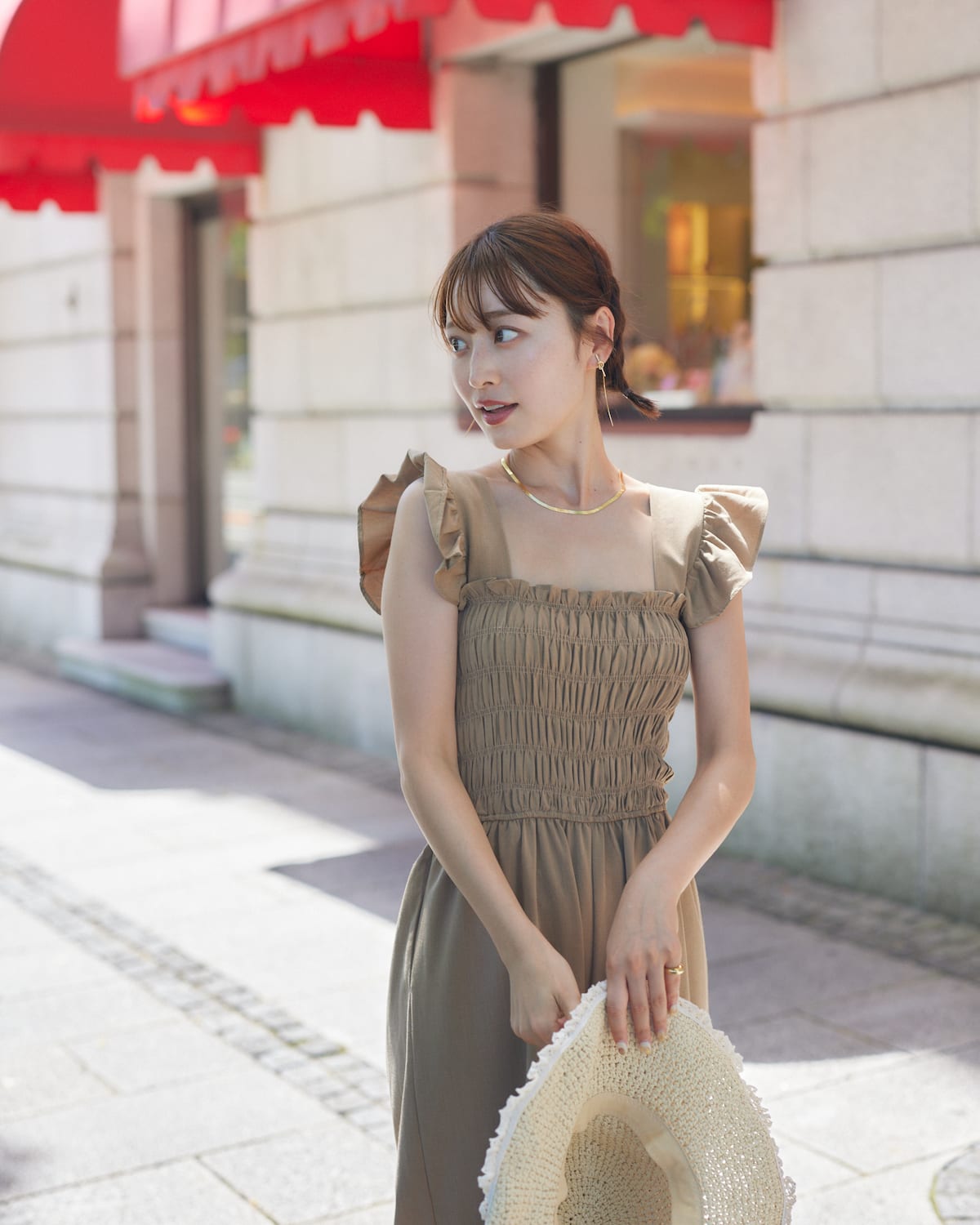 shirring frill all in one