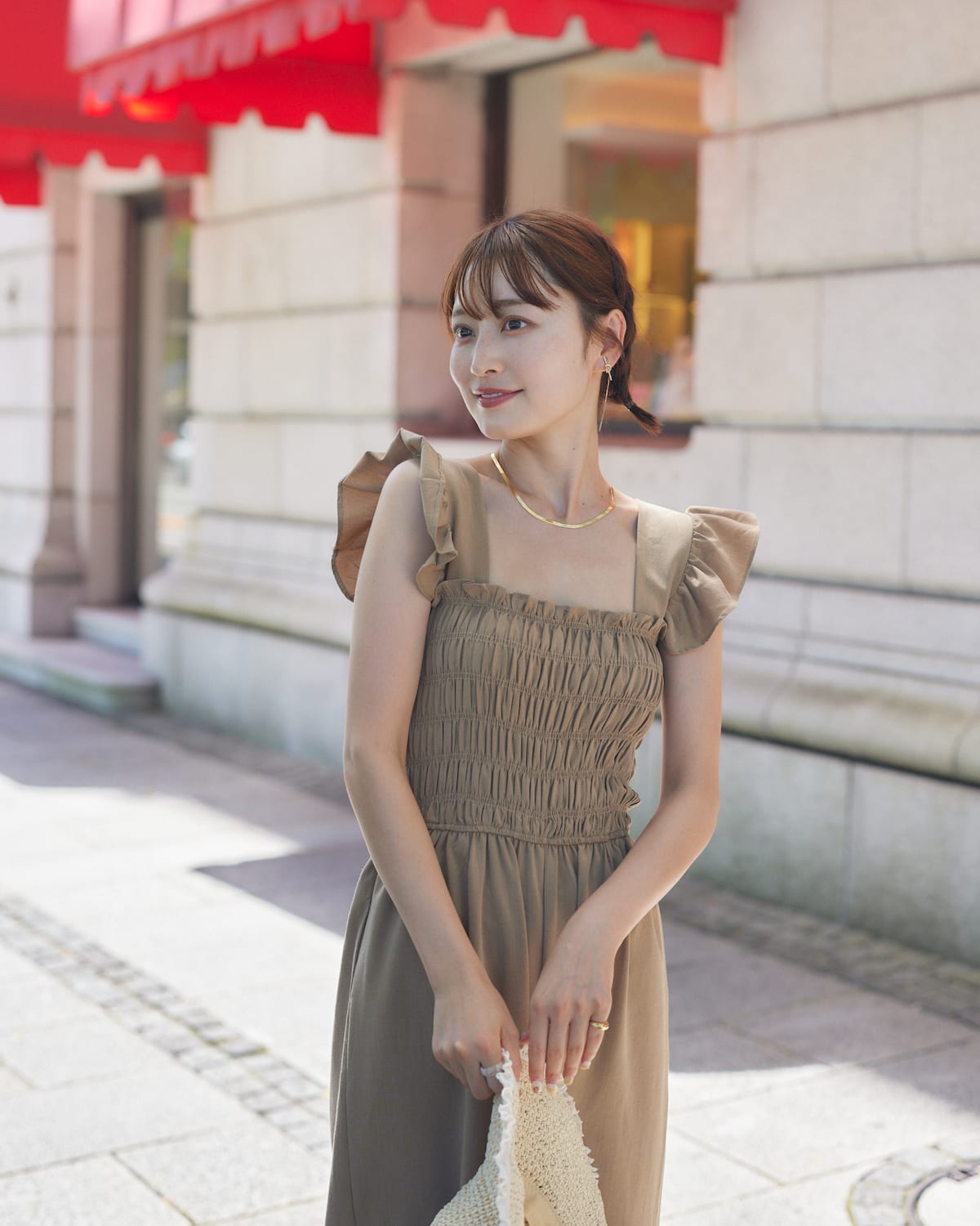 shirring frill all in one