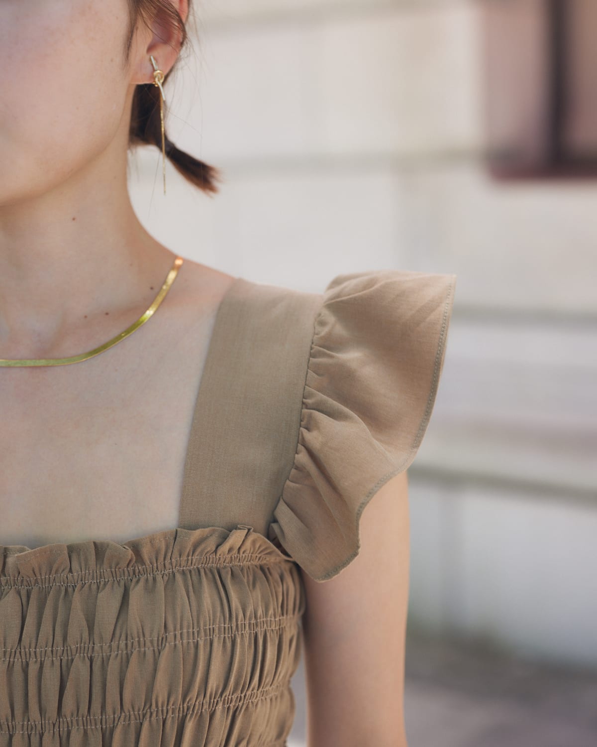 shirring frill all in one