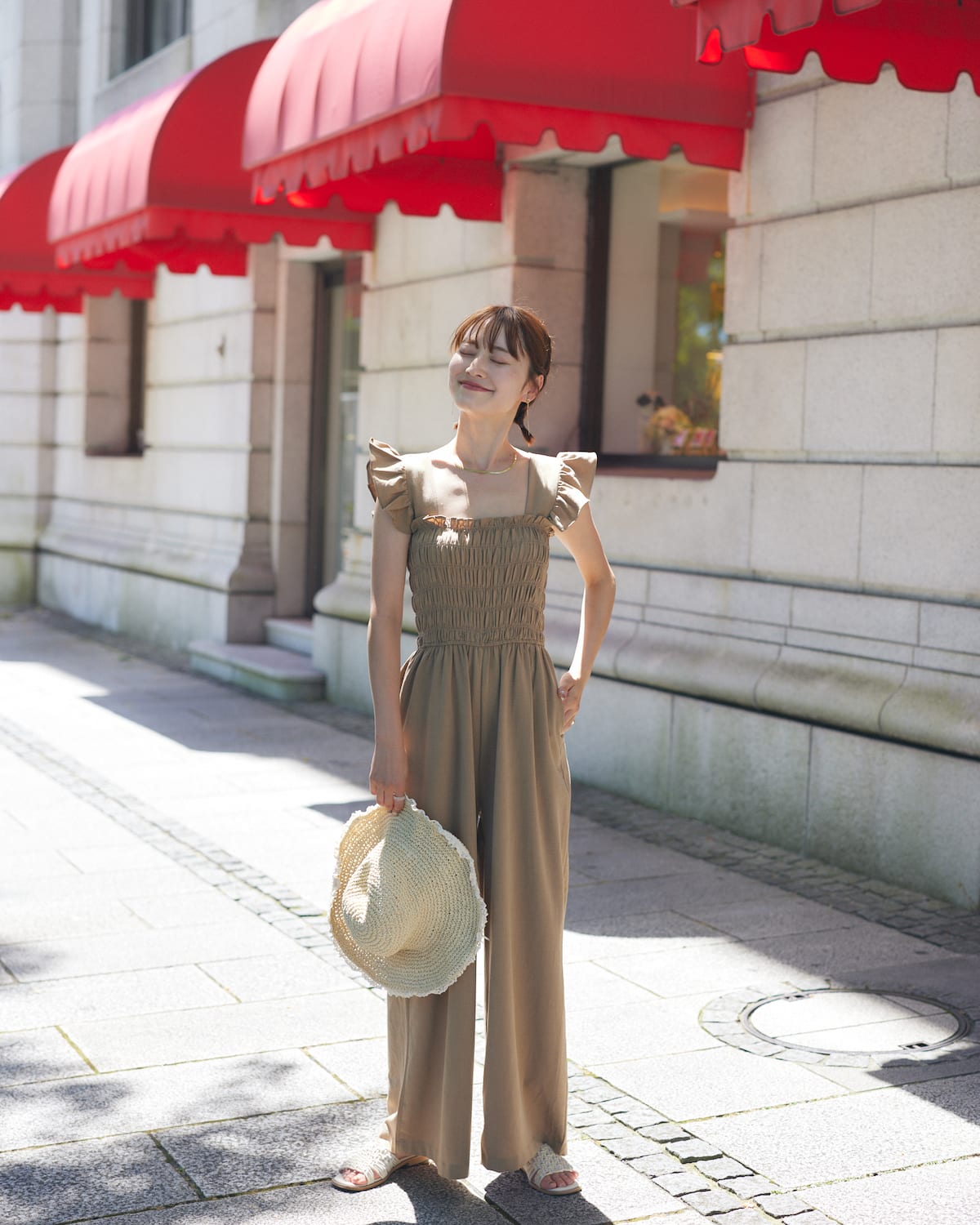 shirring frill all in one