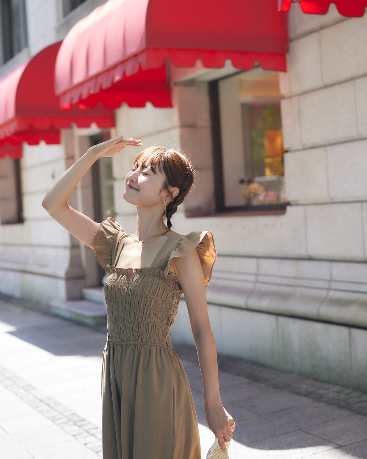 shirring frill all in one