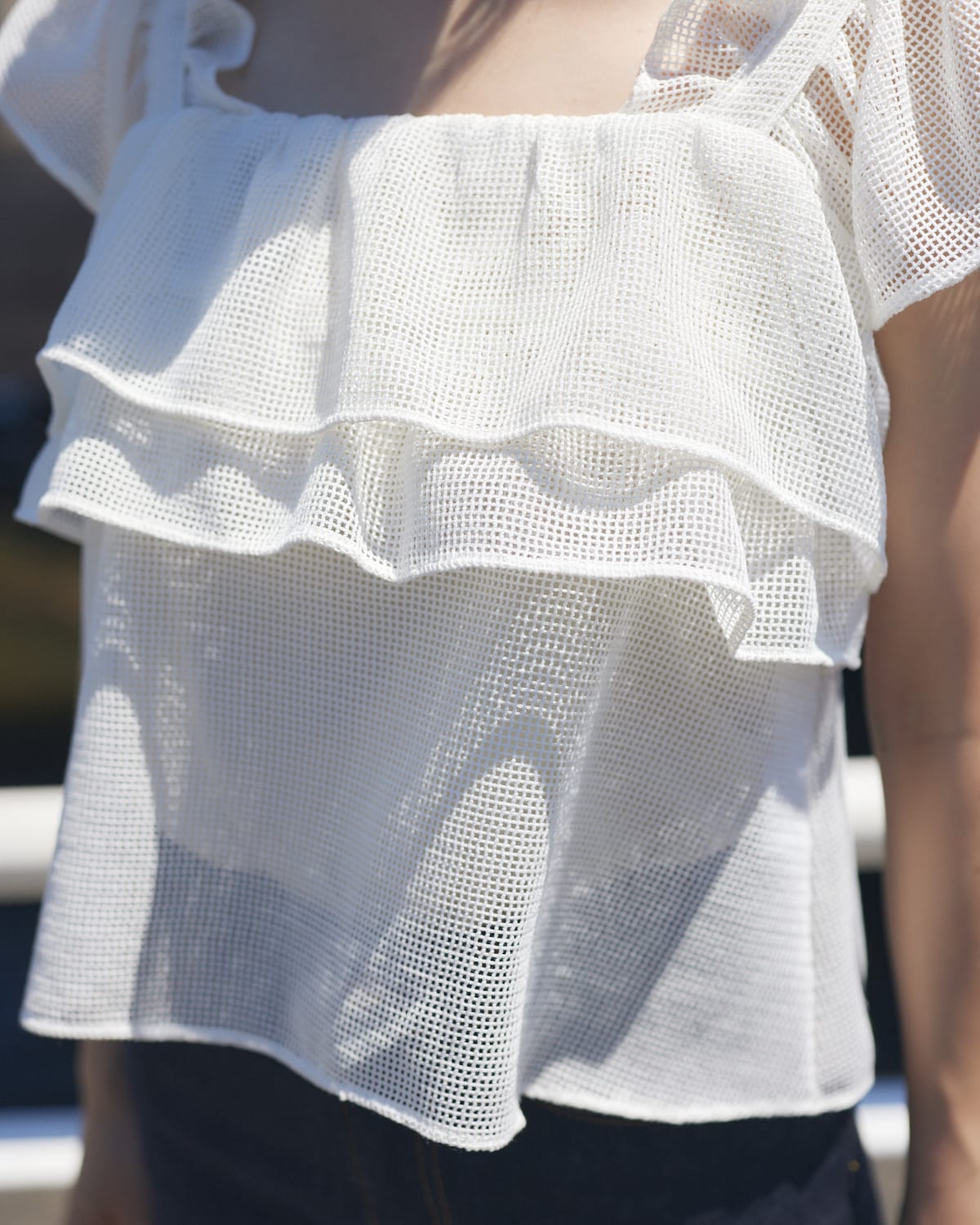 frill mesh tops