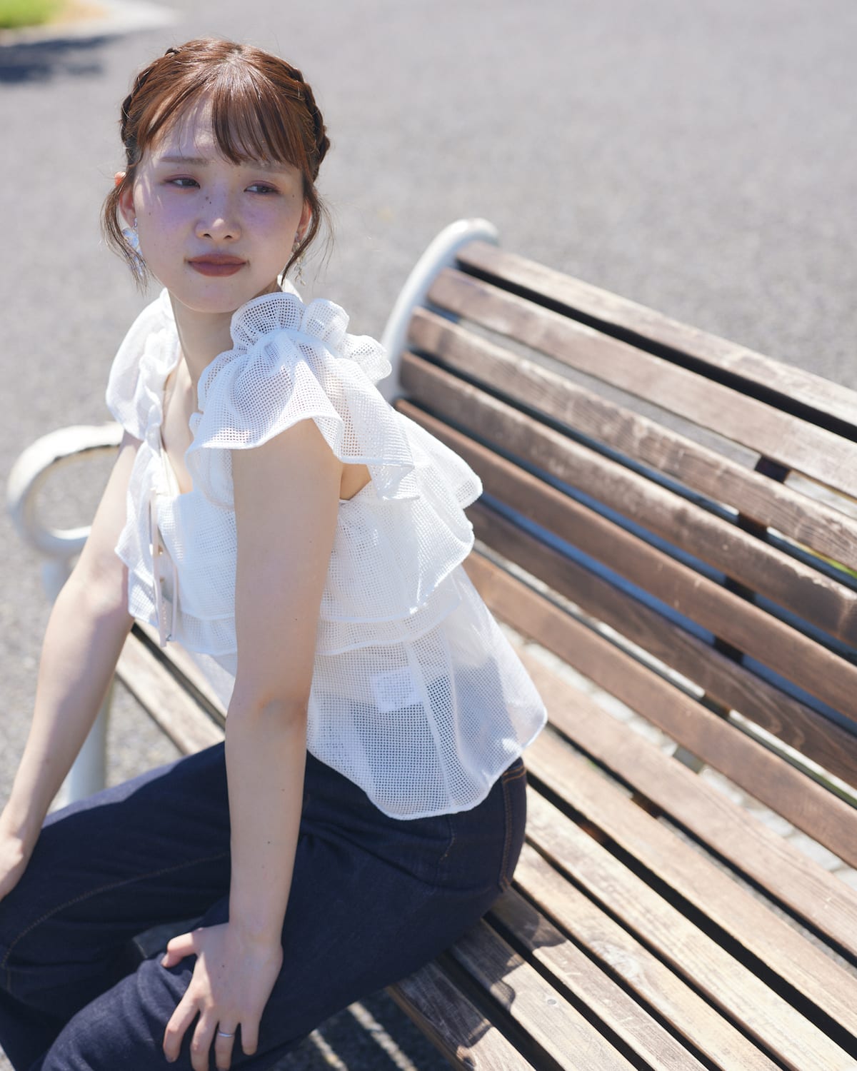 frill mesh tops