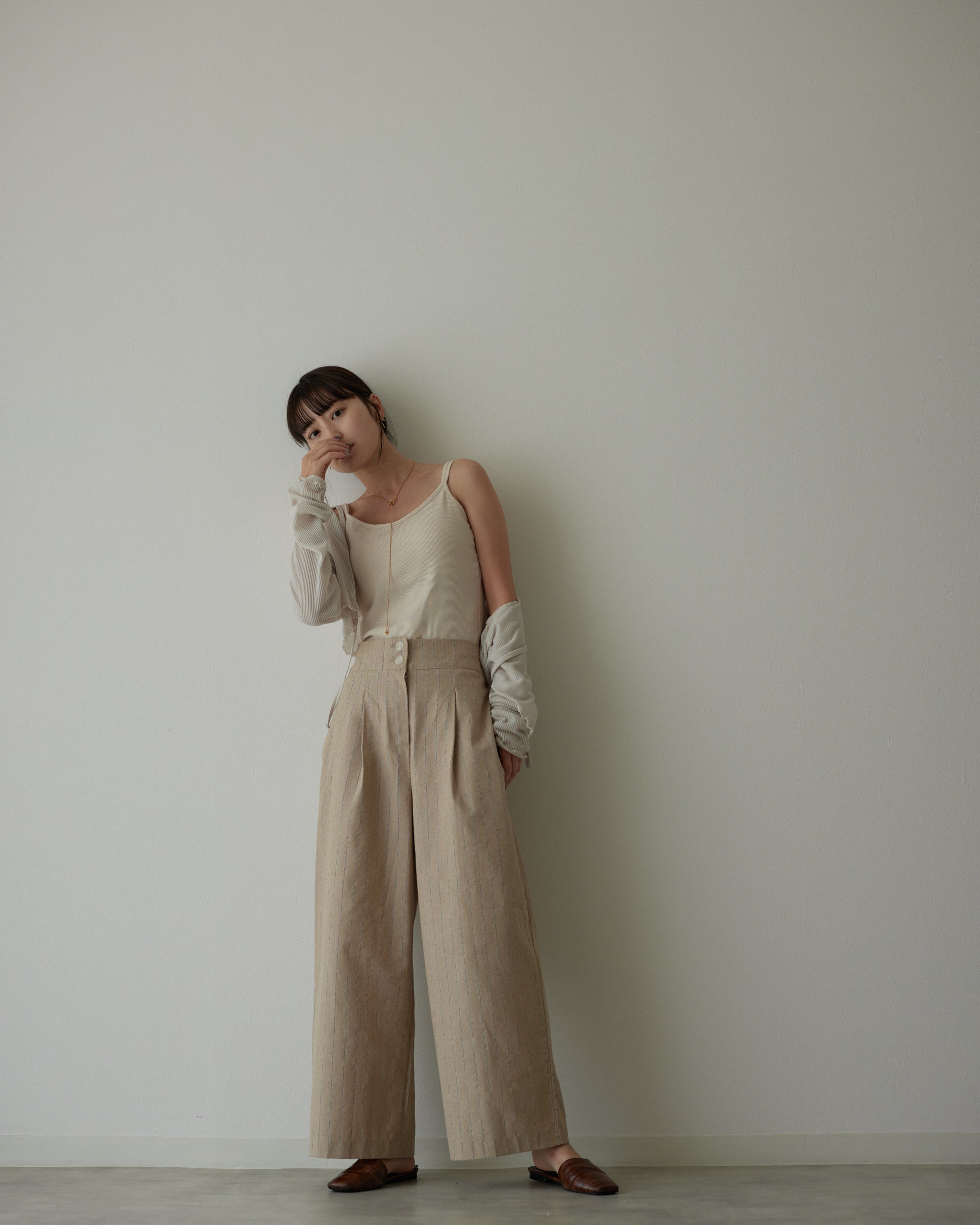 high waist stripe pants