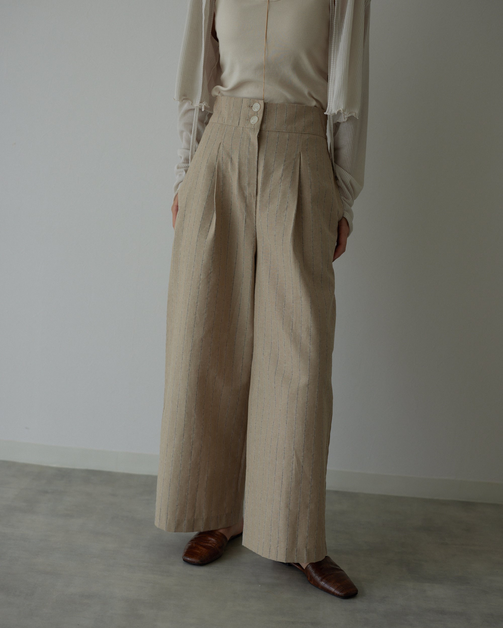 high waist stripe pants
