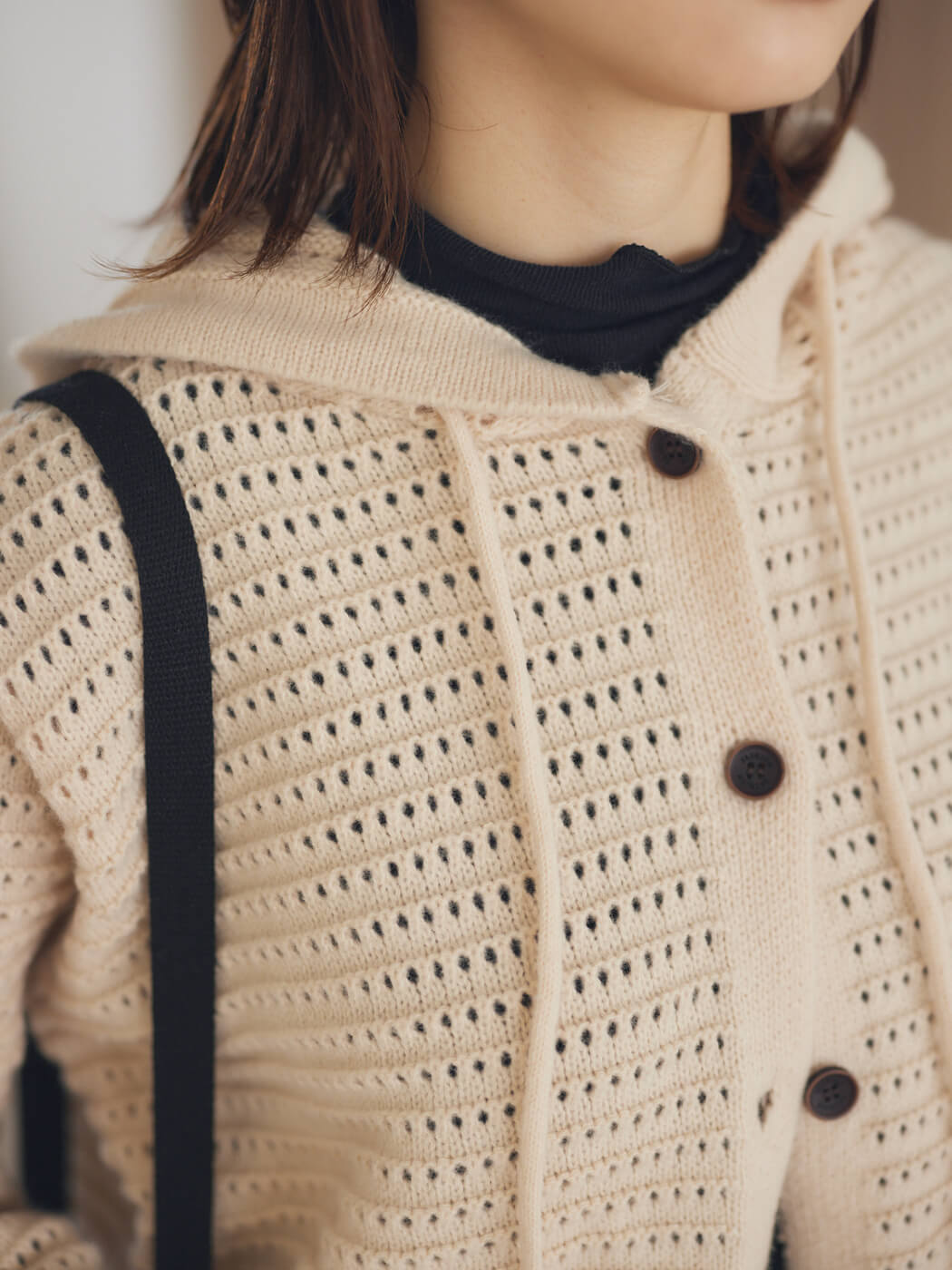 mesh knit food cardigan