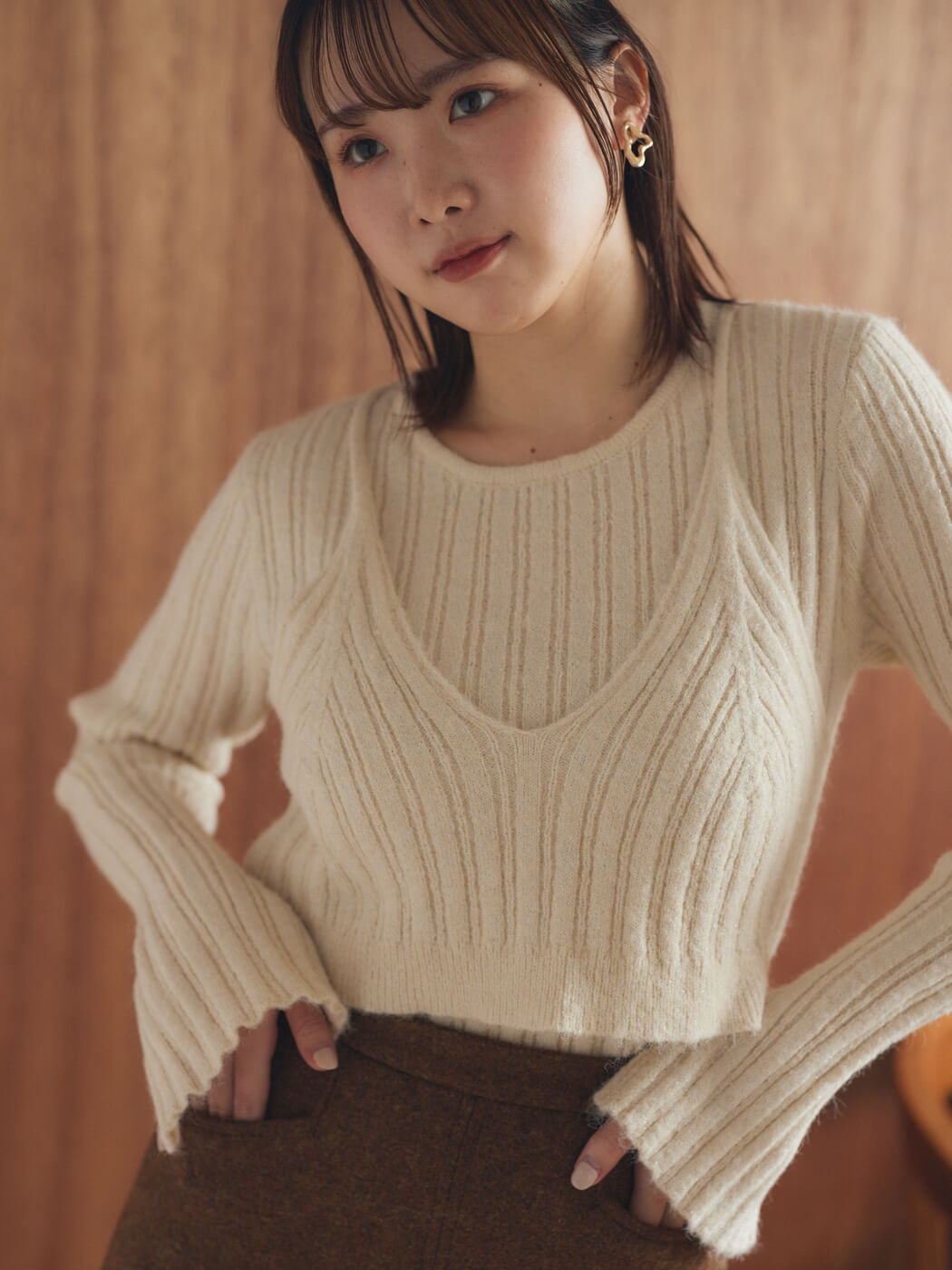 lame knit bustier