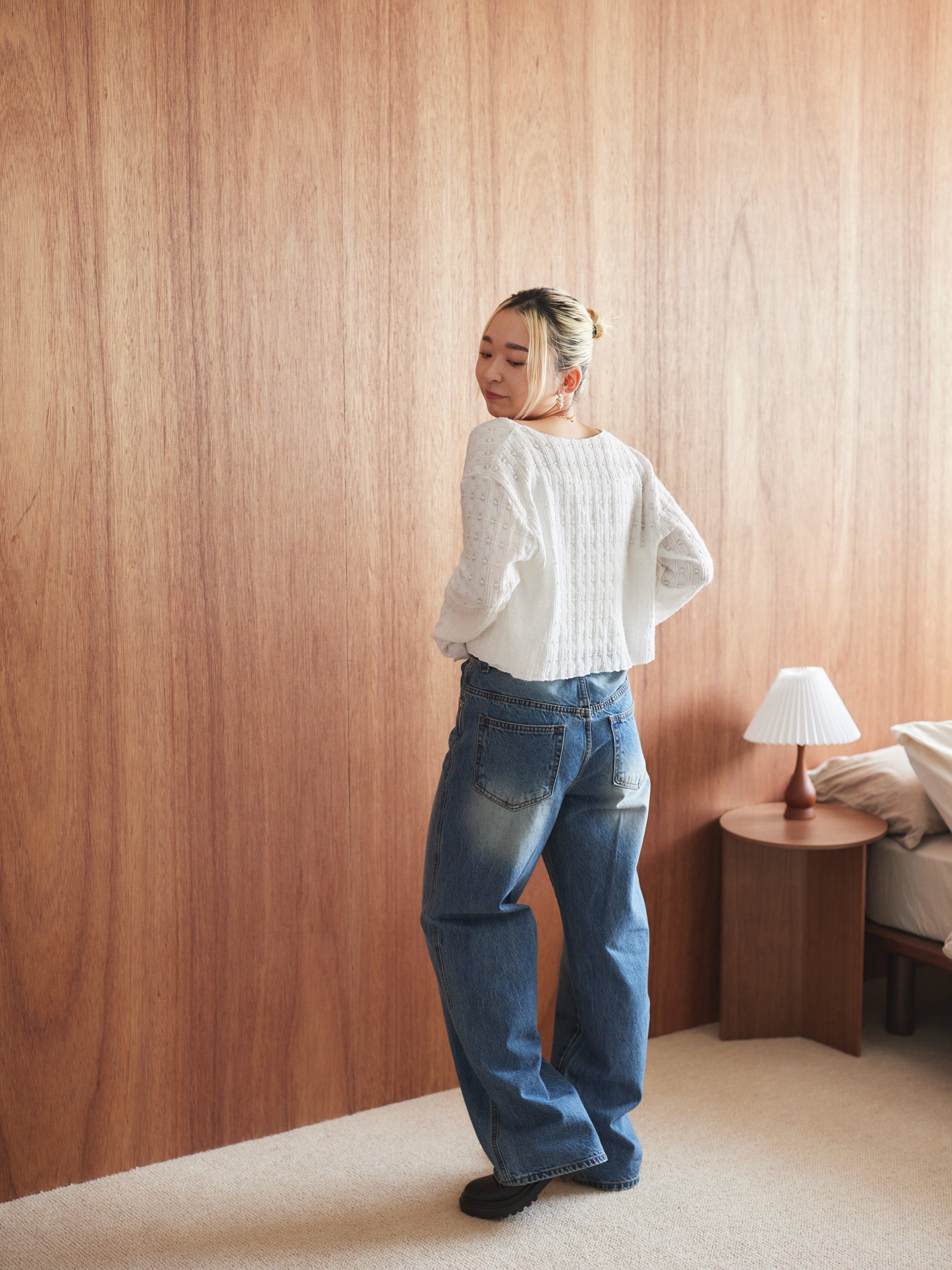 Belt denim pant