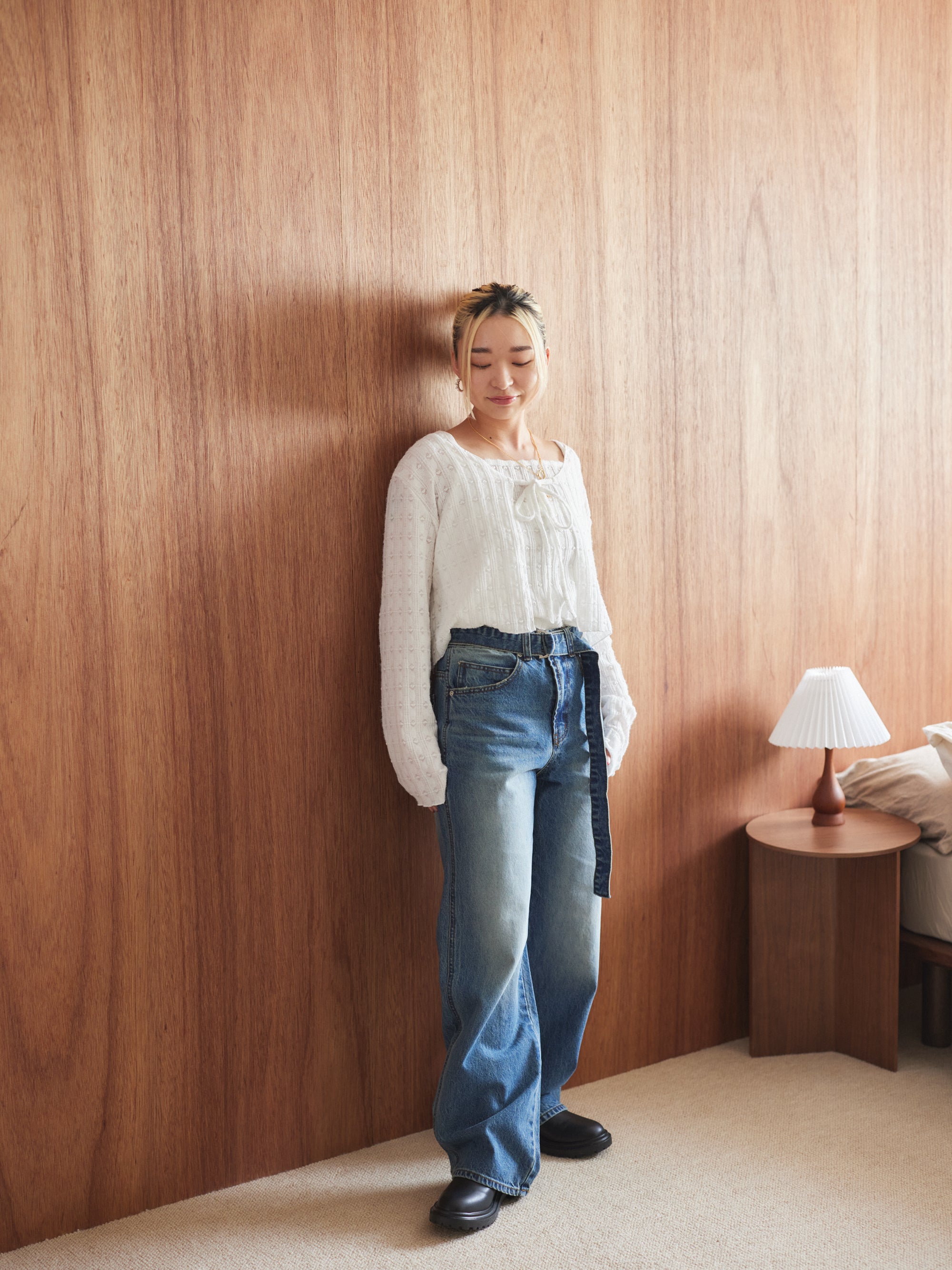 Belt denim pant