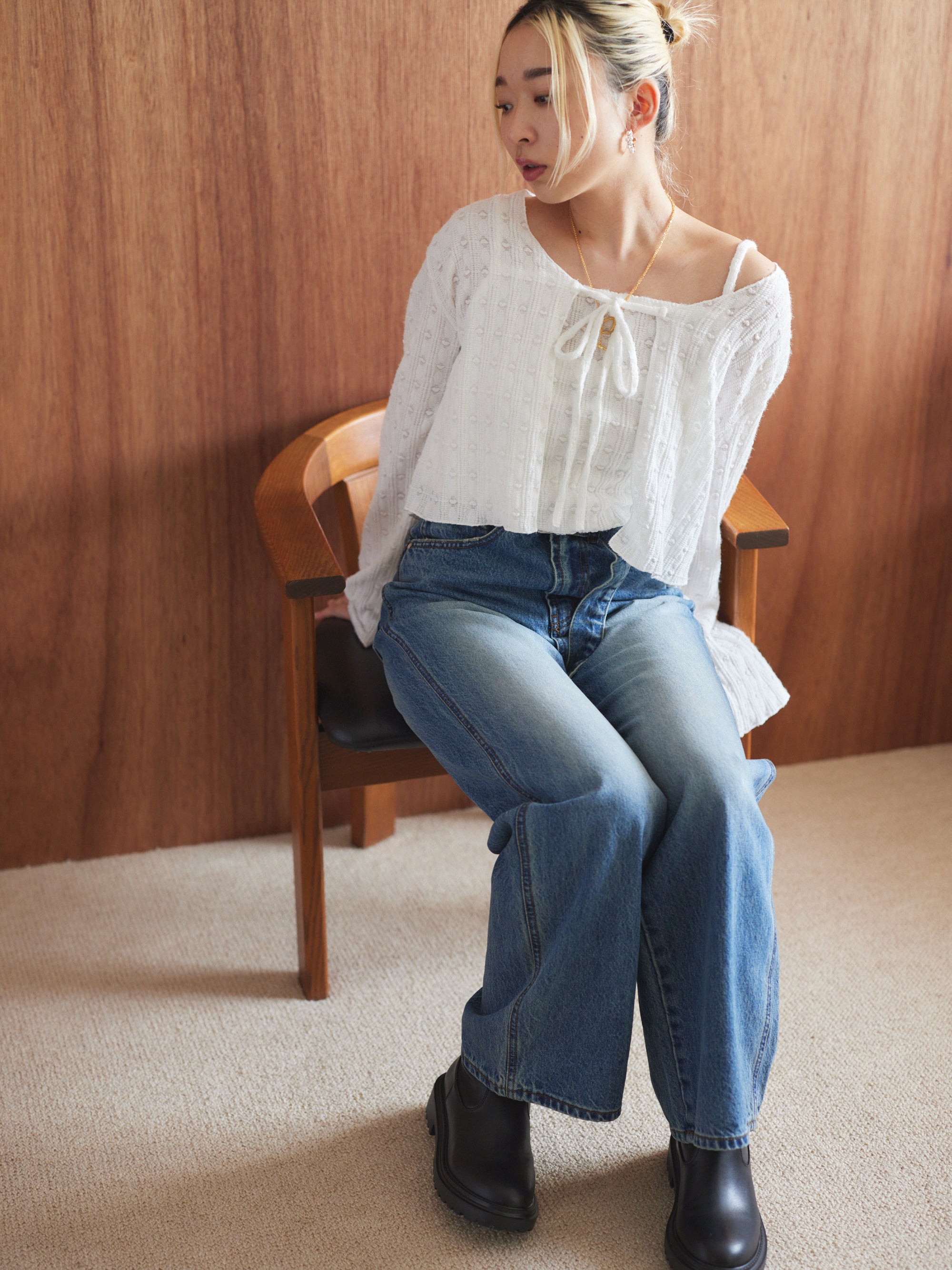 Belt denim pant