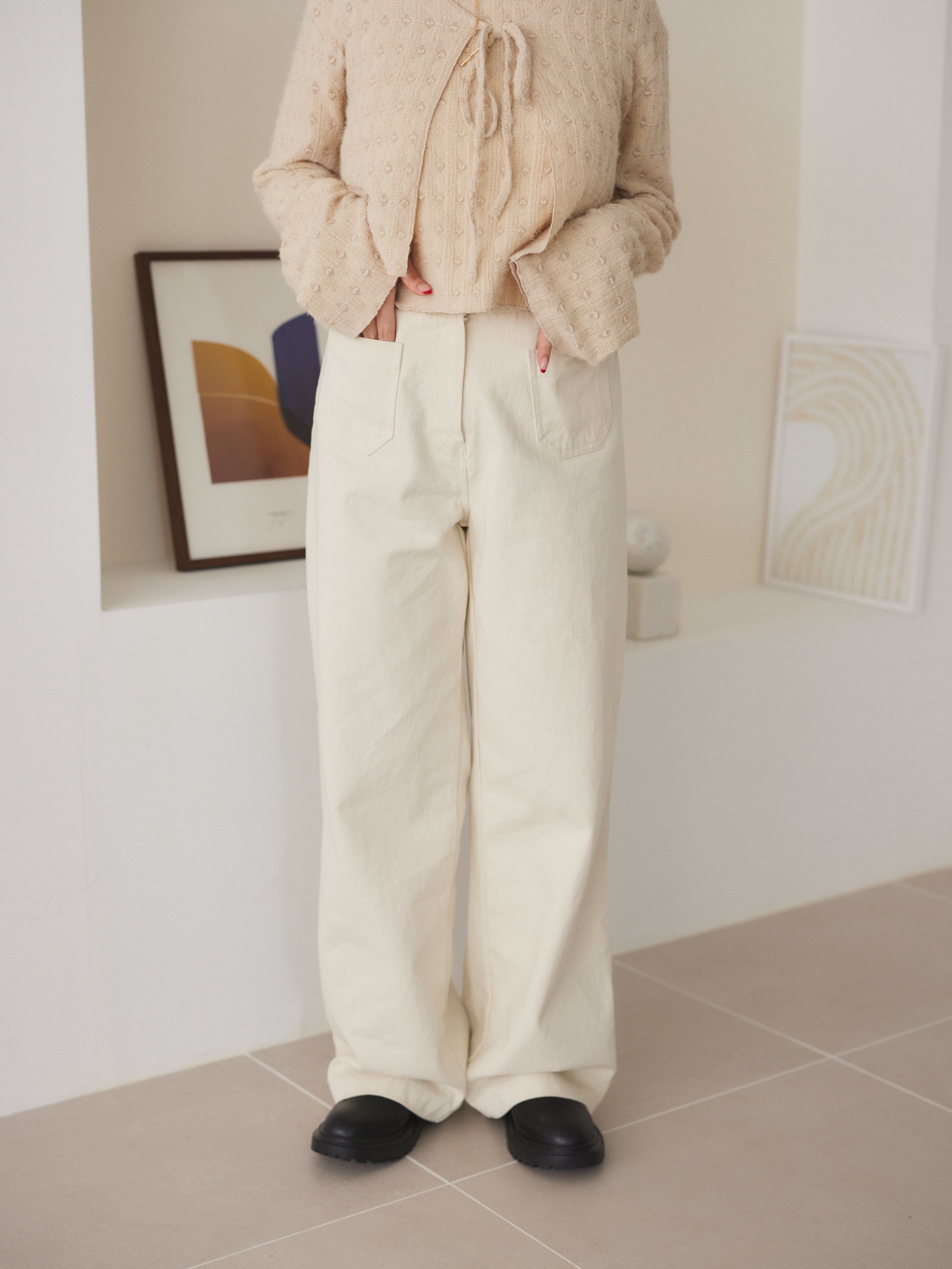 front pocket cotton pants