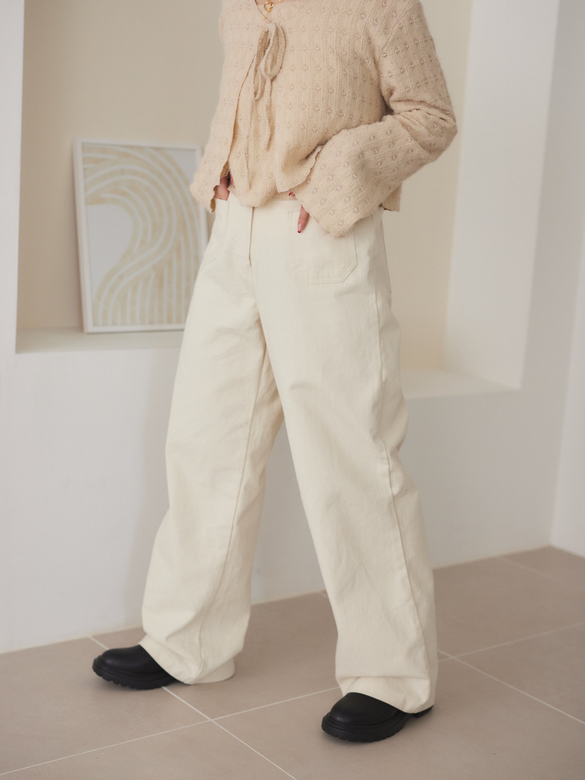 front pocket cotton pants