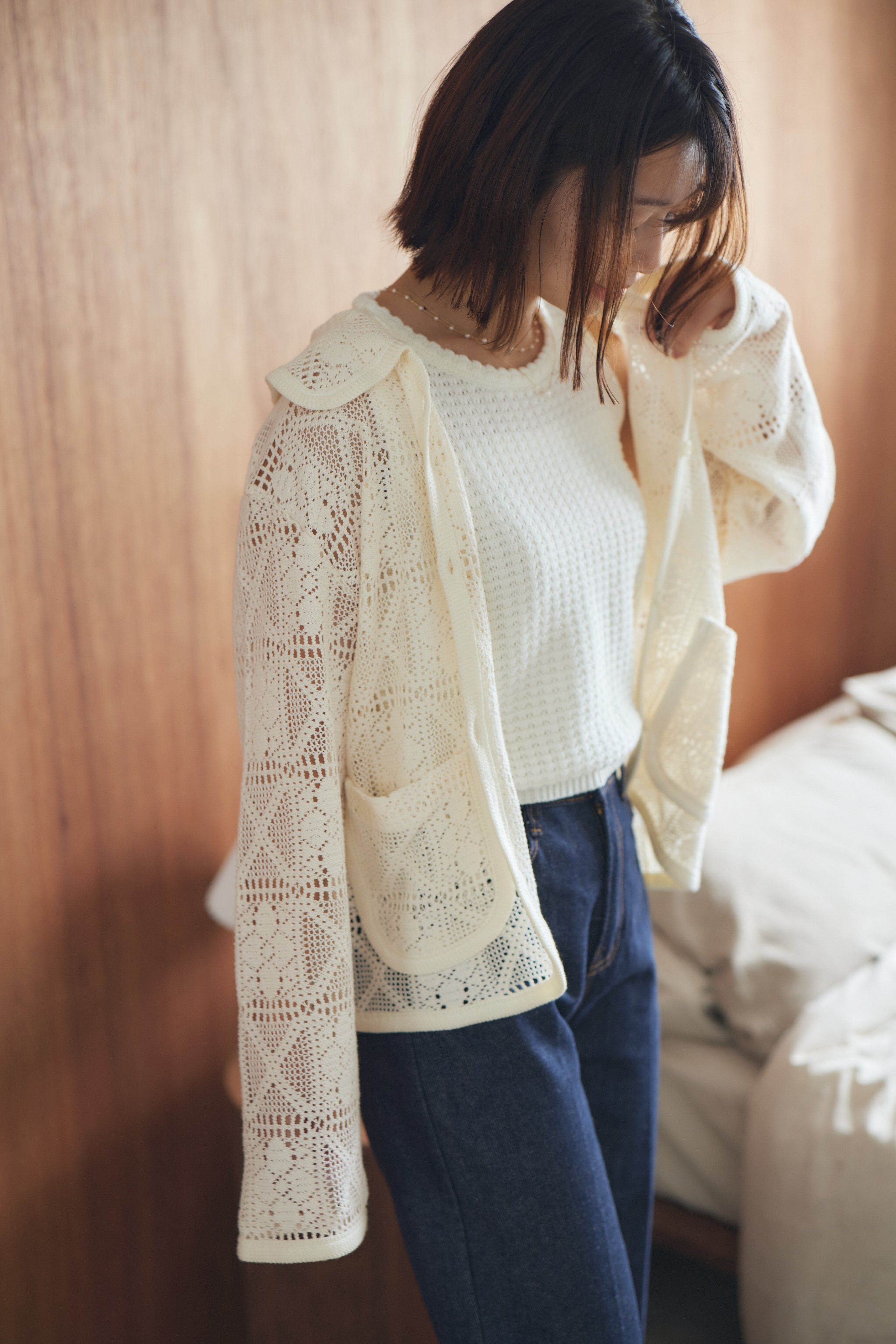 flower cotton cardigan