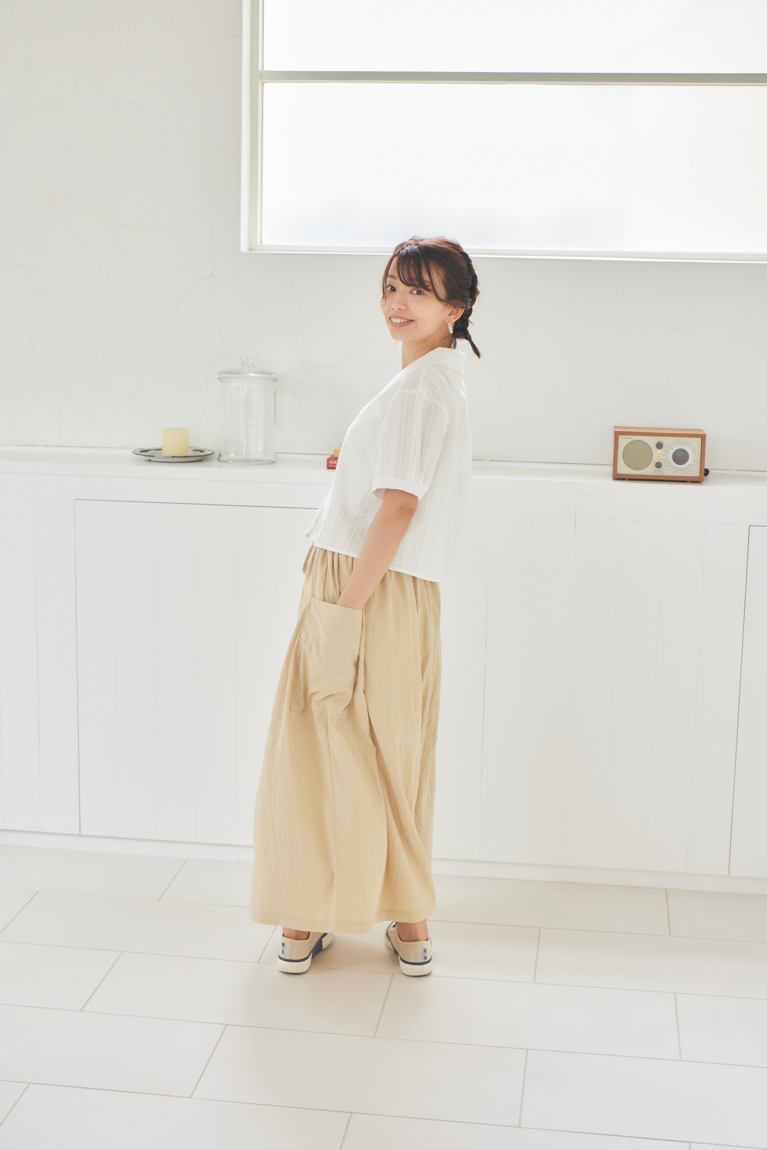 natural crinkle skirt