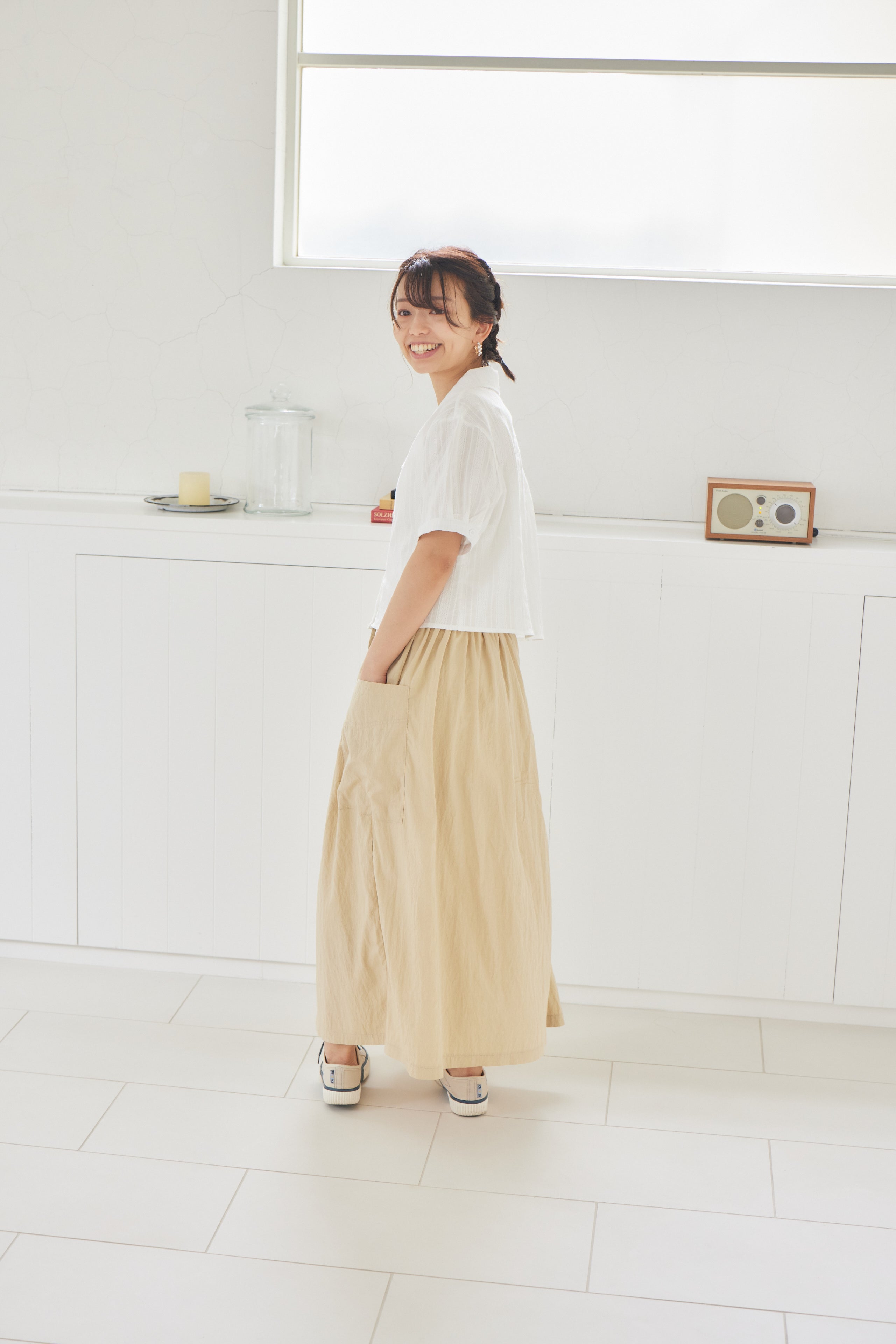 natural crinkle skirt
