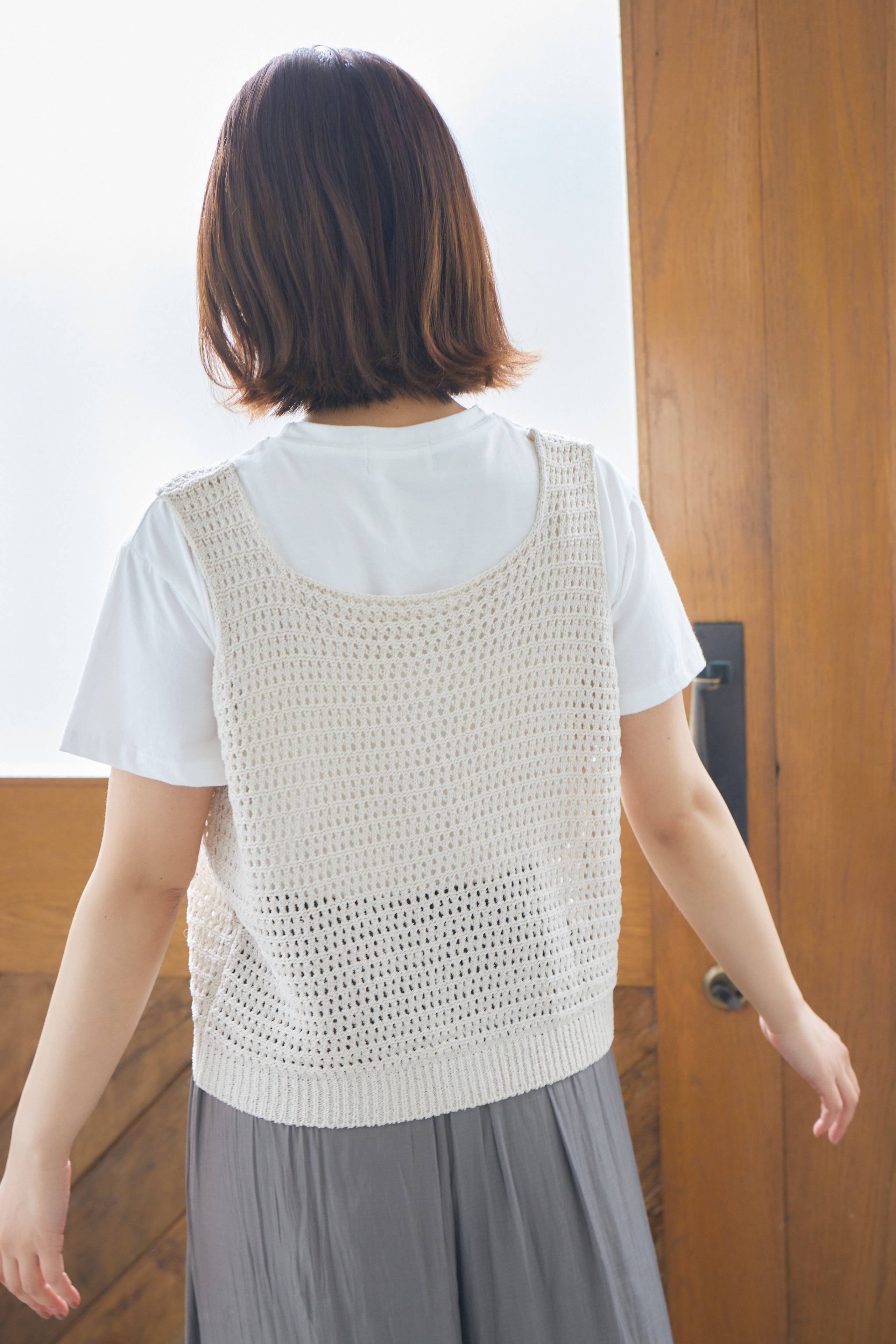 shell button bustier + modal Tshirt
