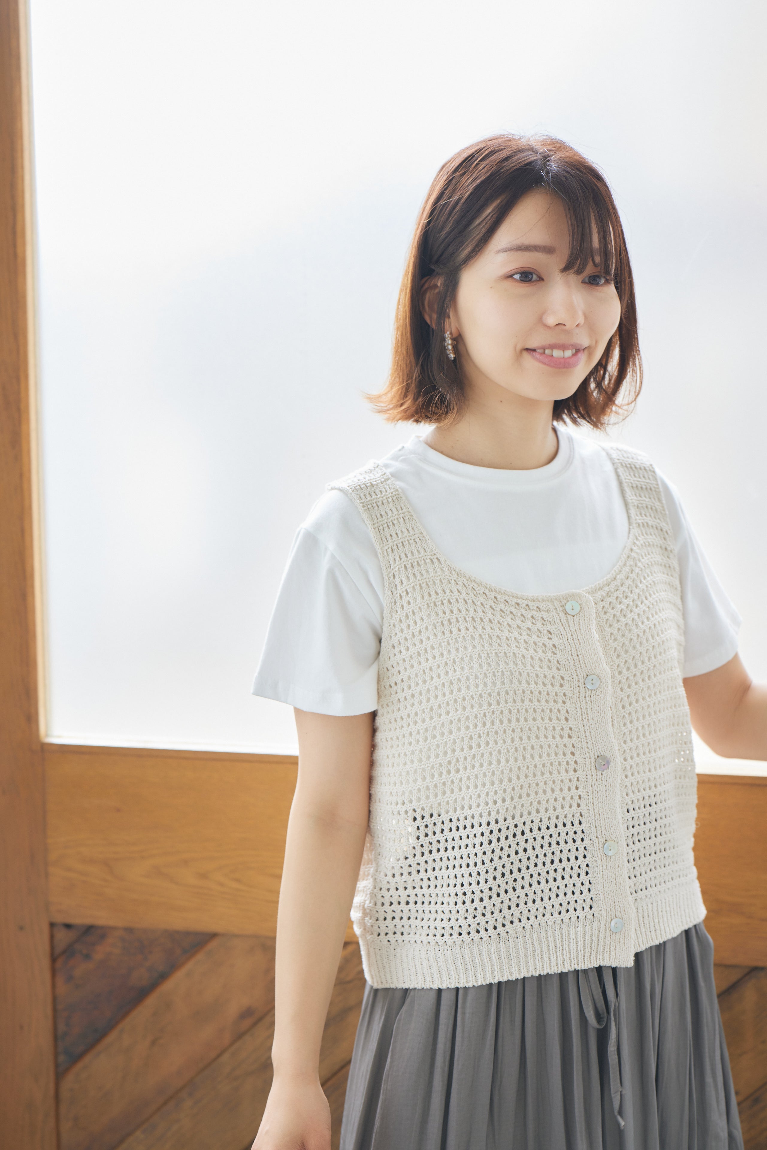 shell button  bustier + modal Tshirt