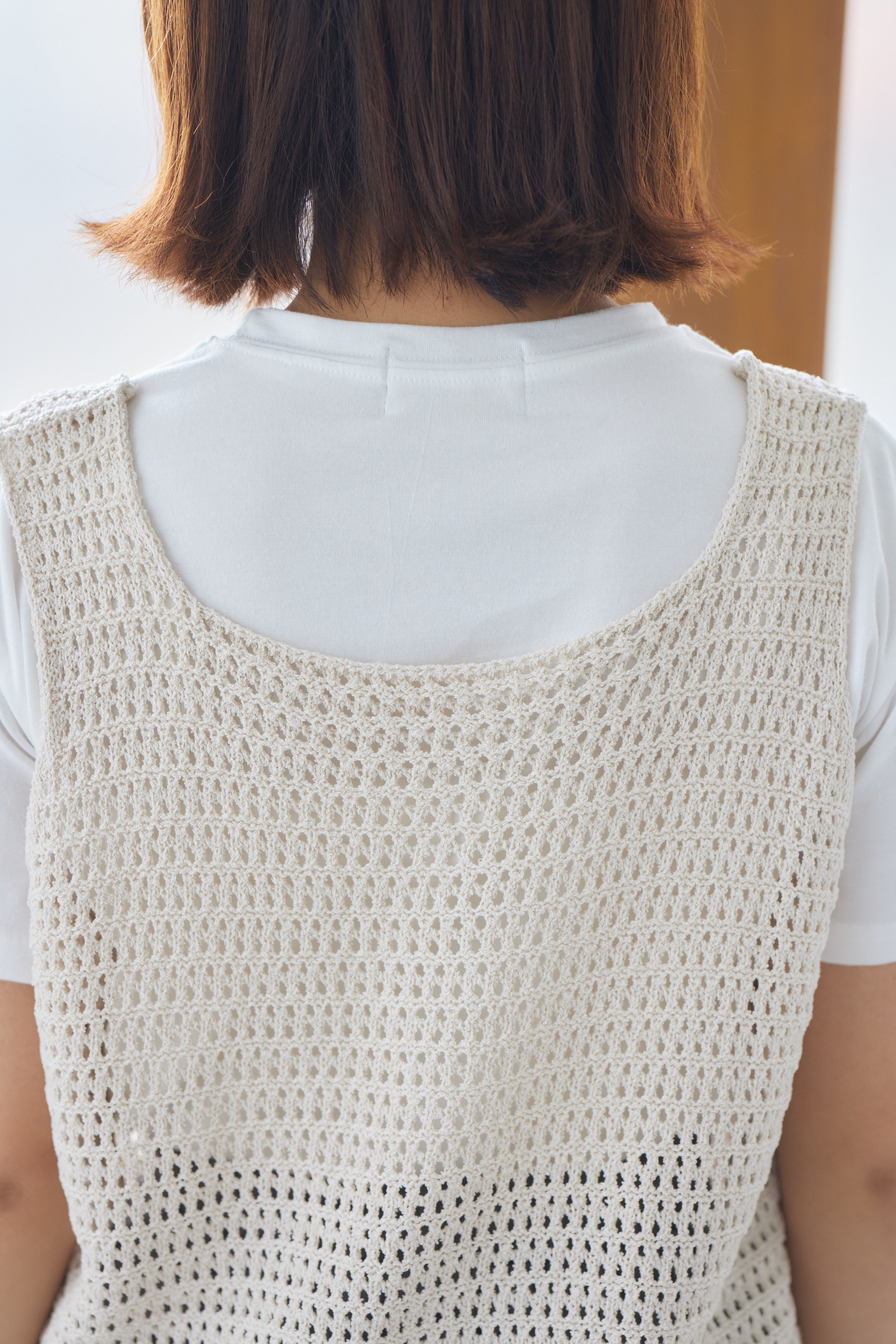 shell button bustier + modal Tshirt