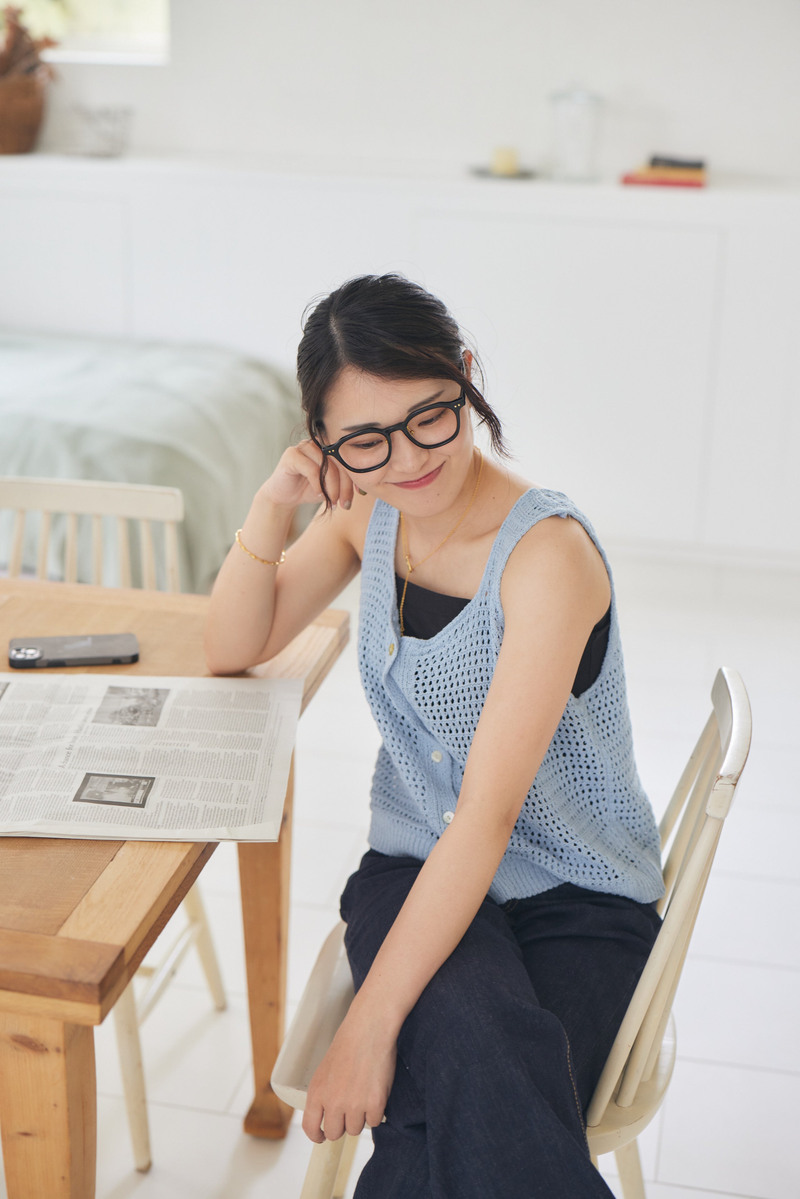 shell button bustier + modal Tshirt