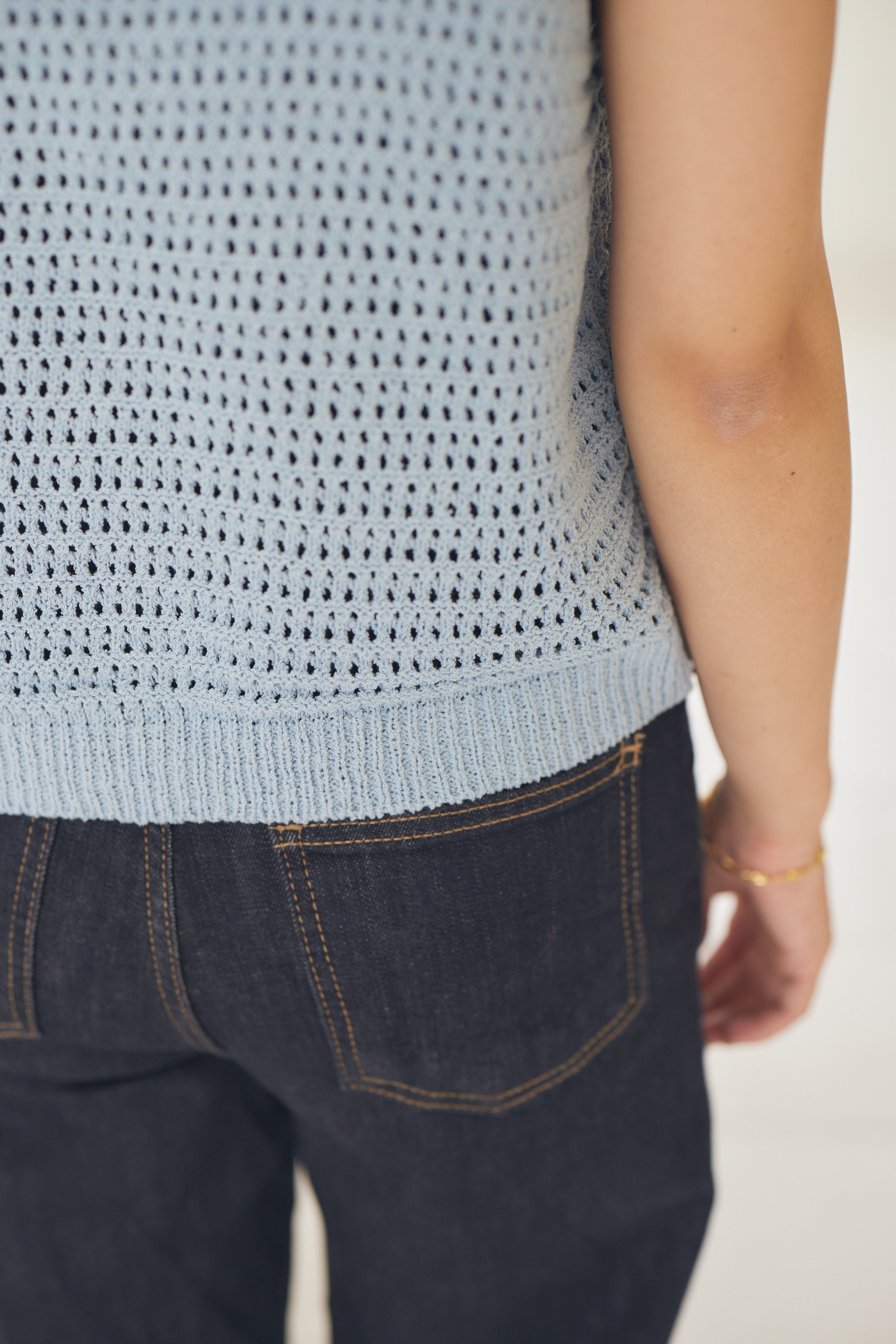 shell button bustier + modal Tshirt