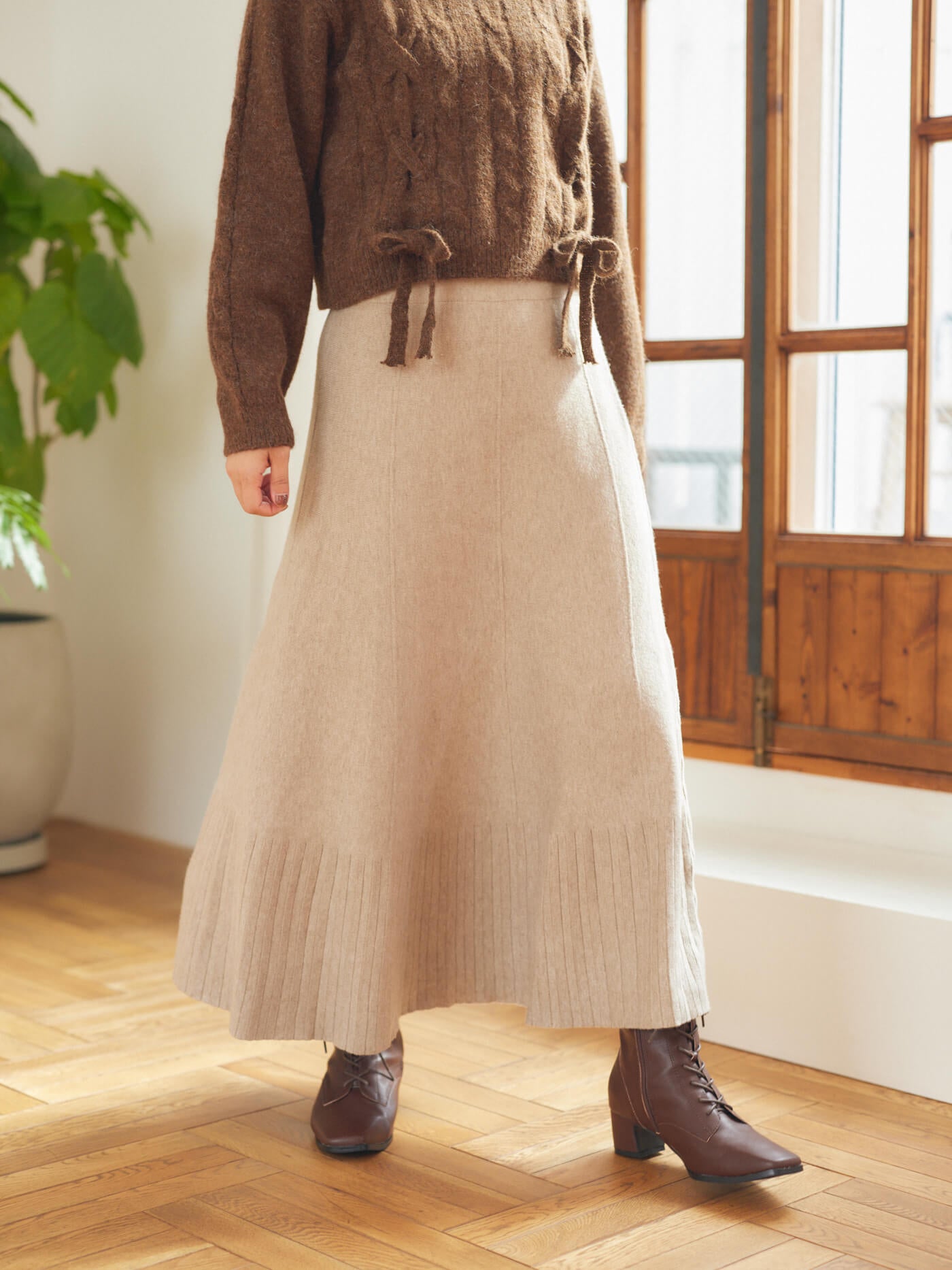 Melty knit skirt