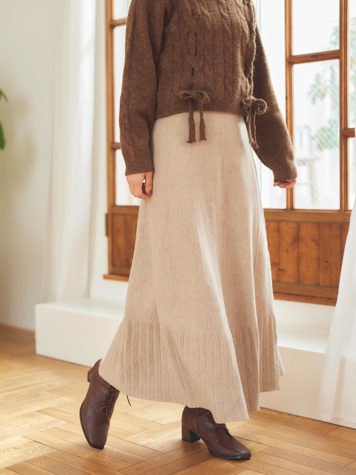Melty knit skirt