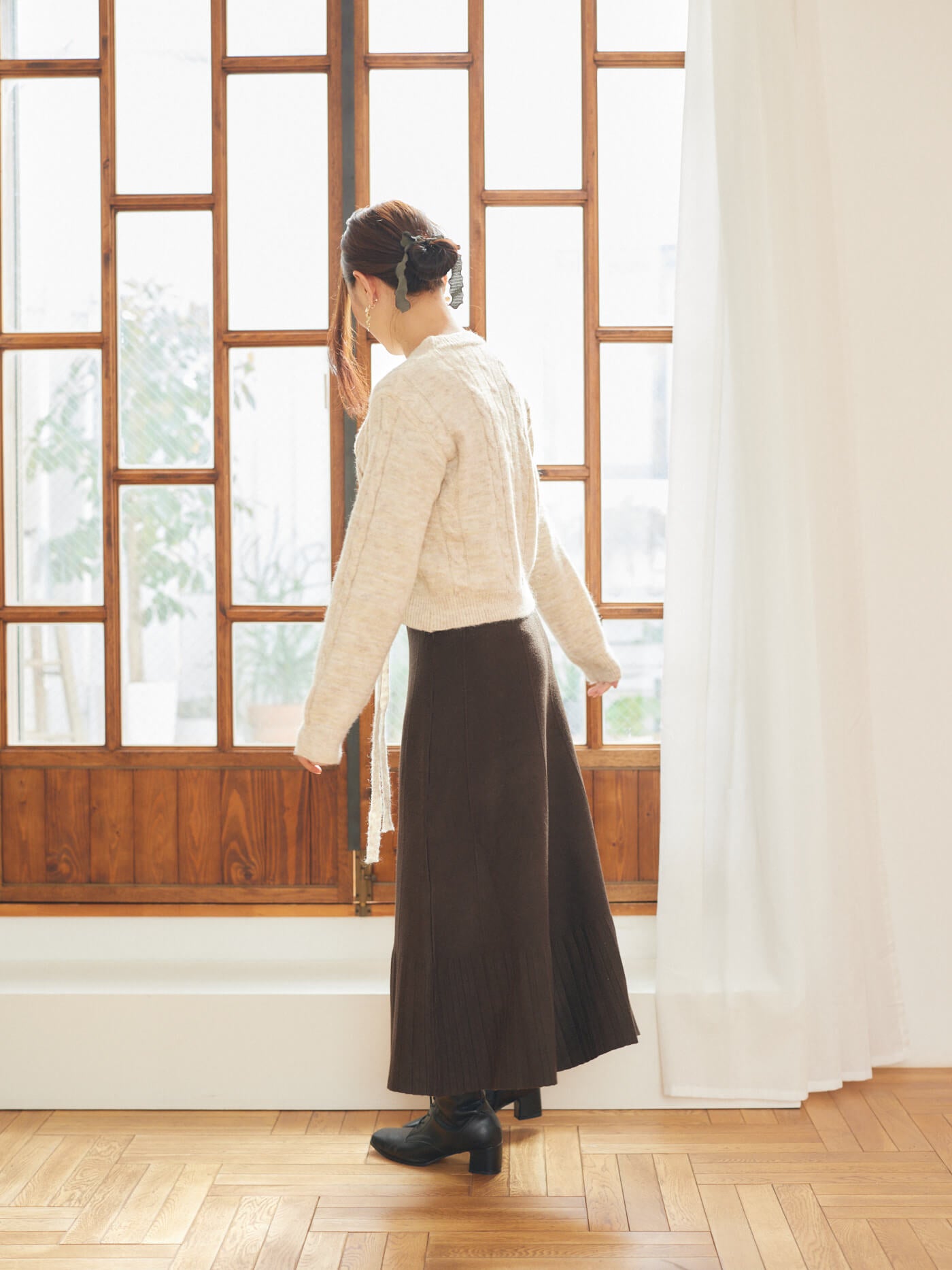 Melty knit skirt